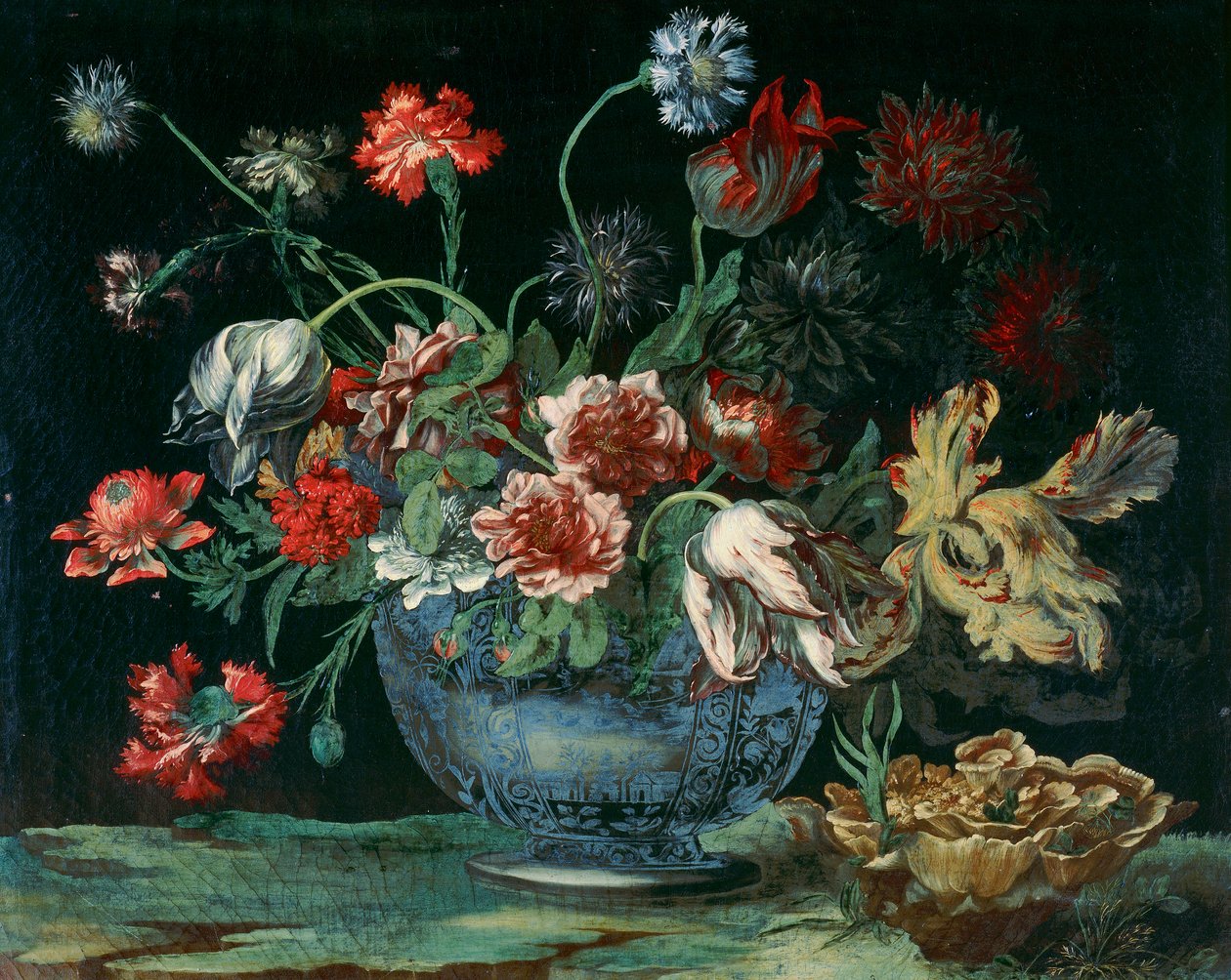 Umywalka z chińskiej porcelany z bukietem kwiatów autorstwa Andrea the Elder Scacciati