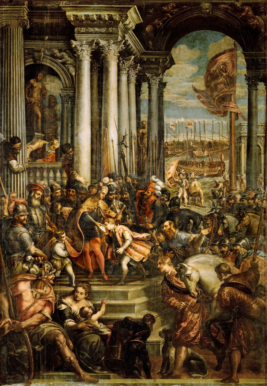Cesarz bizantyjski Aleksy IV Angelus ... (olej na płótnie) autorstwa Andrea (1539-1614) Vicentino