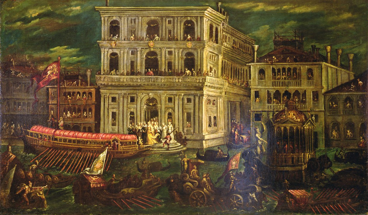 Zaokrętowanie Dogaressa Morosina Morosini Grimani 4 maja 1597, Wenecja, ok. 1600 (olej na płótnie) autorstwa Andrea Vicentino