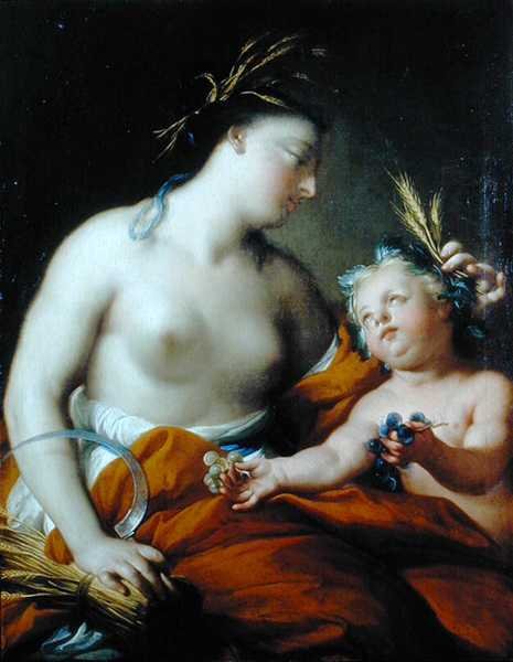 Alegoria Jesieni (Ceres) (olej na płótnie) autorstwa Andrea (attr.to) Casali
