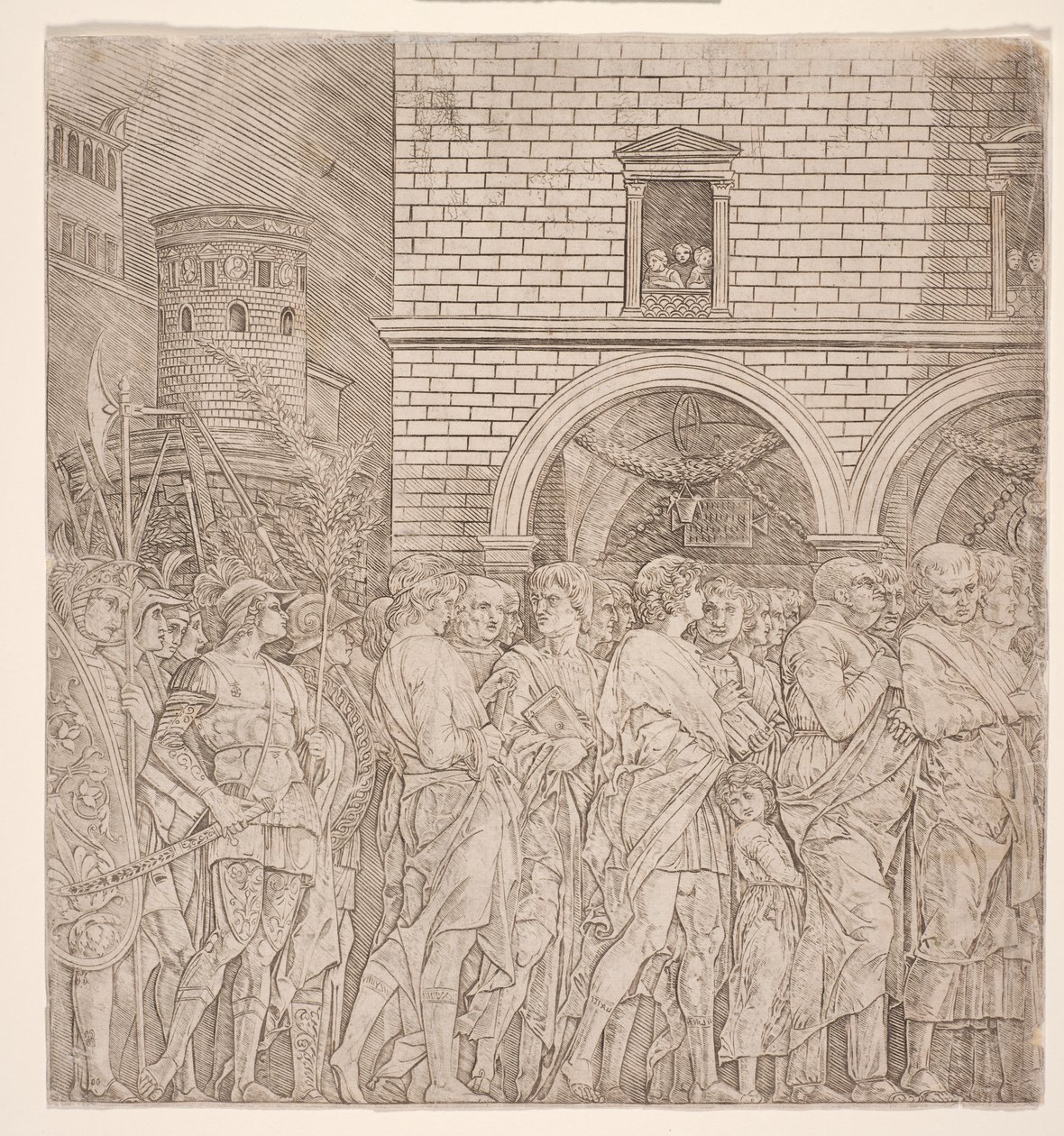 Triumfy Cezara: Senatorowie, ok. 1495 r. (rycina) autorstwa Andrea (school of) Mantegna