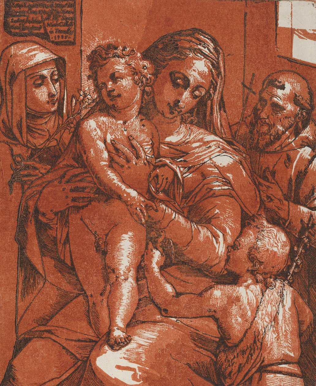 Madonna z Dzieciątkiem w towarzystwie świętych, 1585. autorstwa Andrea Andreani
