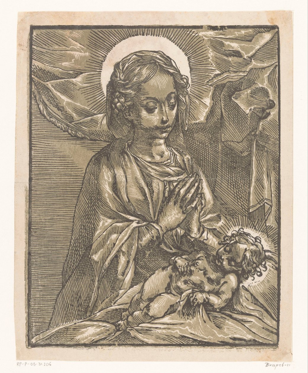 Maryja adoruje Dzieciątko Chrystus autorstwa Andrea Andreani