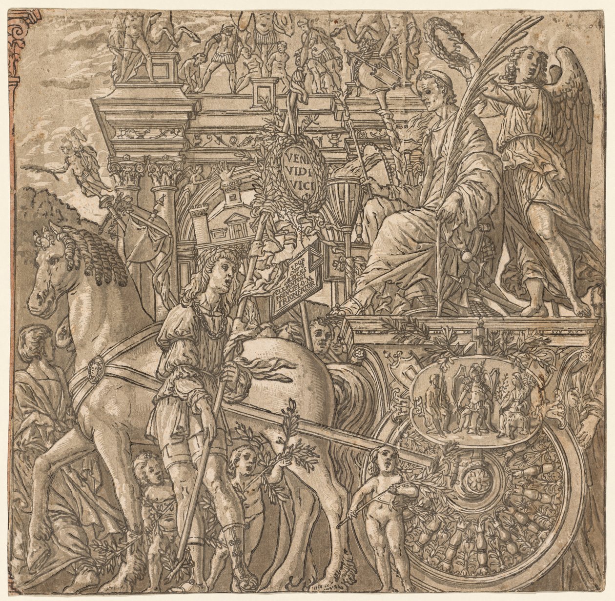 Triumf Juliusza Cezara: Triumf Cezara, 1593-99. autorstwa Andrea Andreani