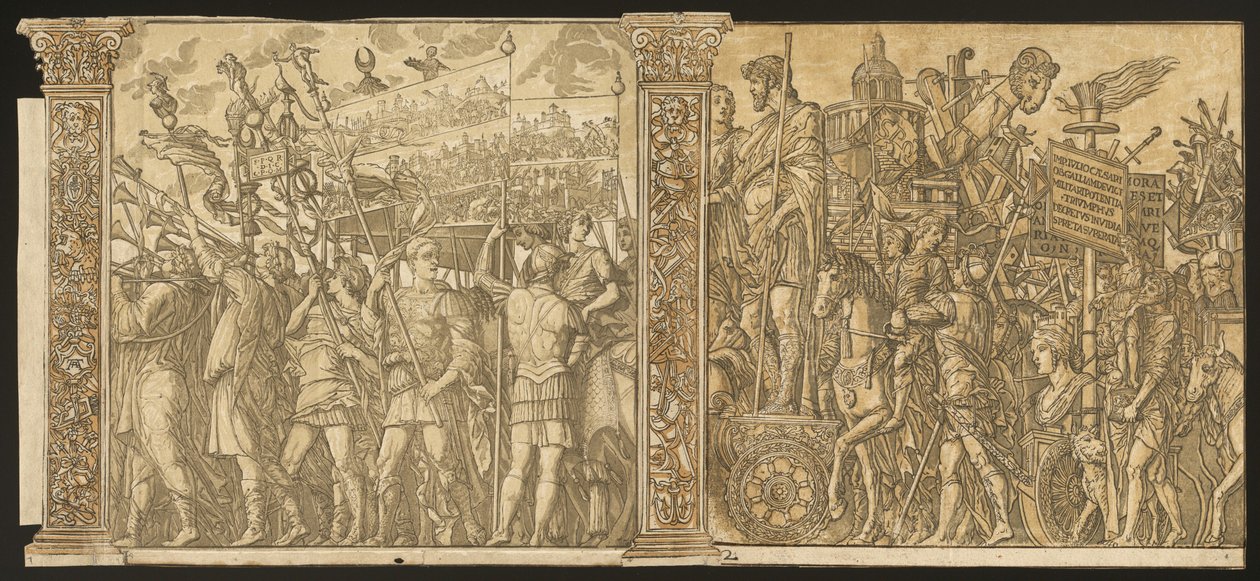 Triumf Juliusza Cezara [nr 1 i 2 plus 2 kolumny] autorstwa Andrea Andreani after Andrea Mantegna