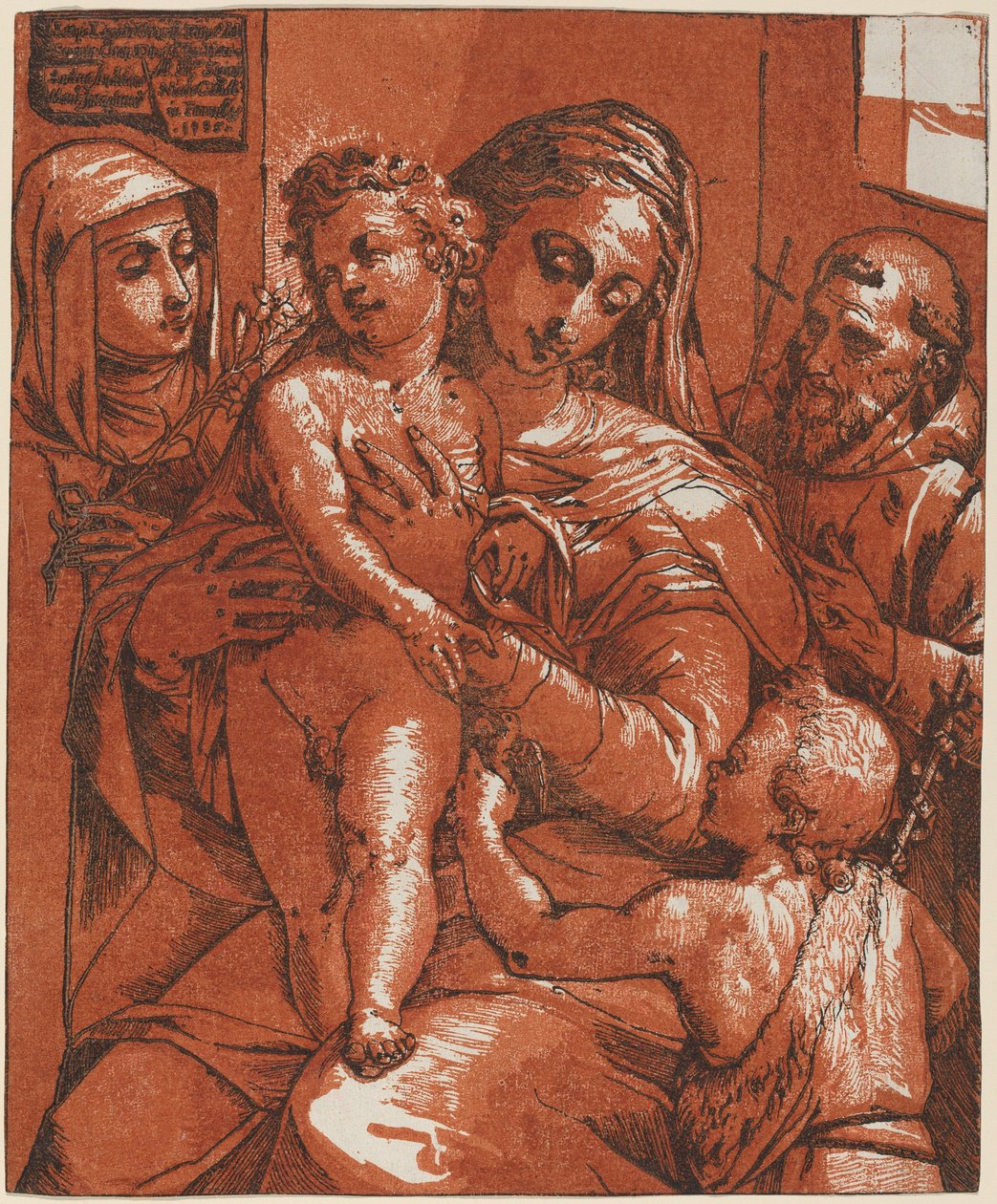 Madonna z Dzieciątkiem w towarzystwie świętych autorstwa Andrea Andreani after Jacopo Ligozzi