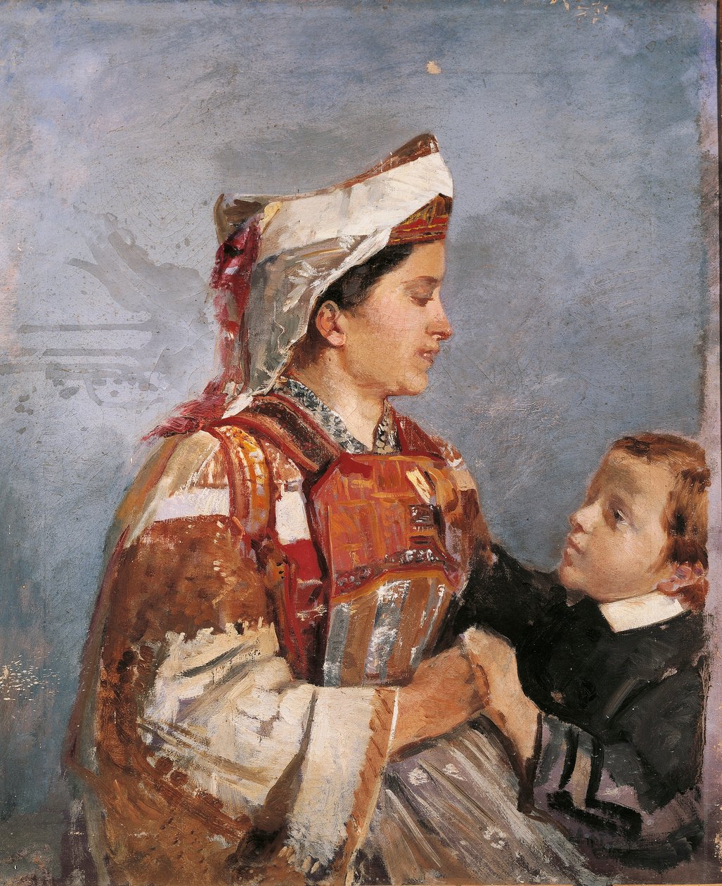 Żona w stroju albańskim, Andrea Cefaly (1827-1907) autorstwa Andrea Cefaly