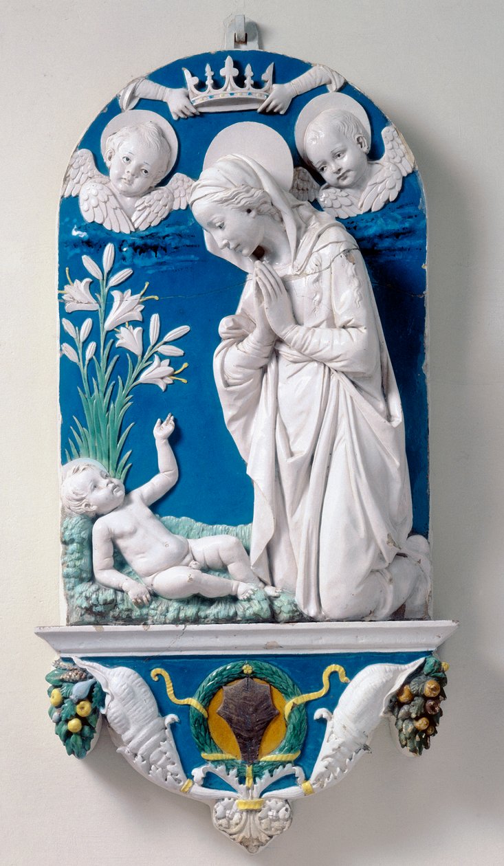 Madonna z Lilii, Adoracja Dzieciątka autorstwa Andrea Della Robbia