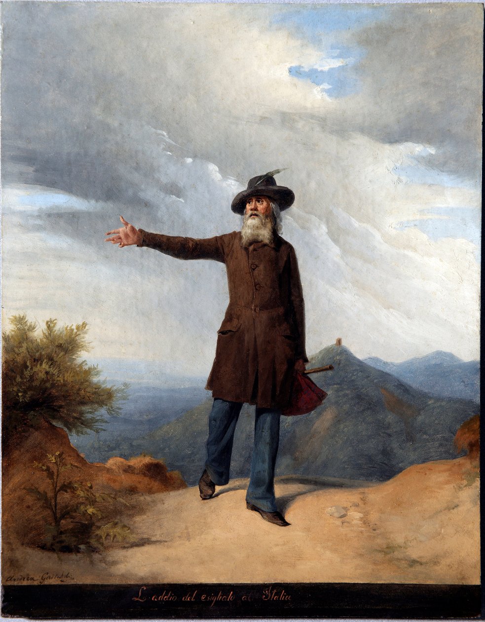Pożegnanie zesłańca. Z Giuseppe Mazzinim zmuszonym do emigracji w Szwajcarii w 1831 (malarstwo autorstwa Andrea Gastaldi