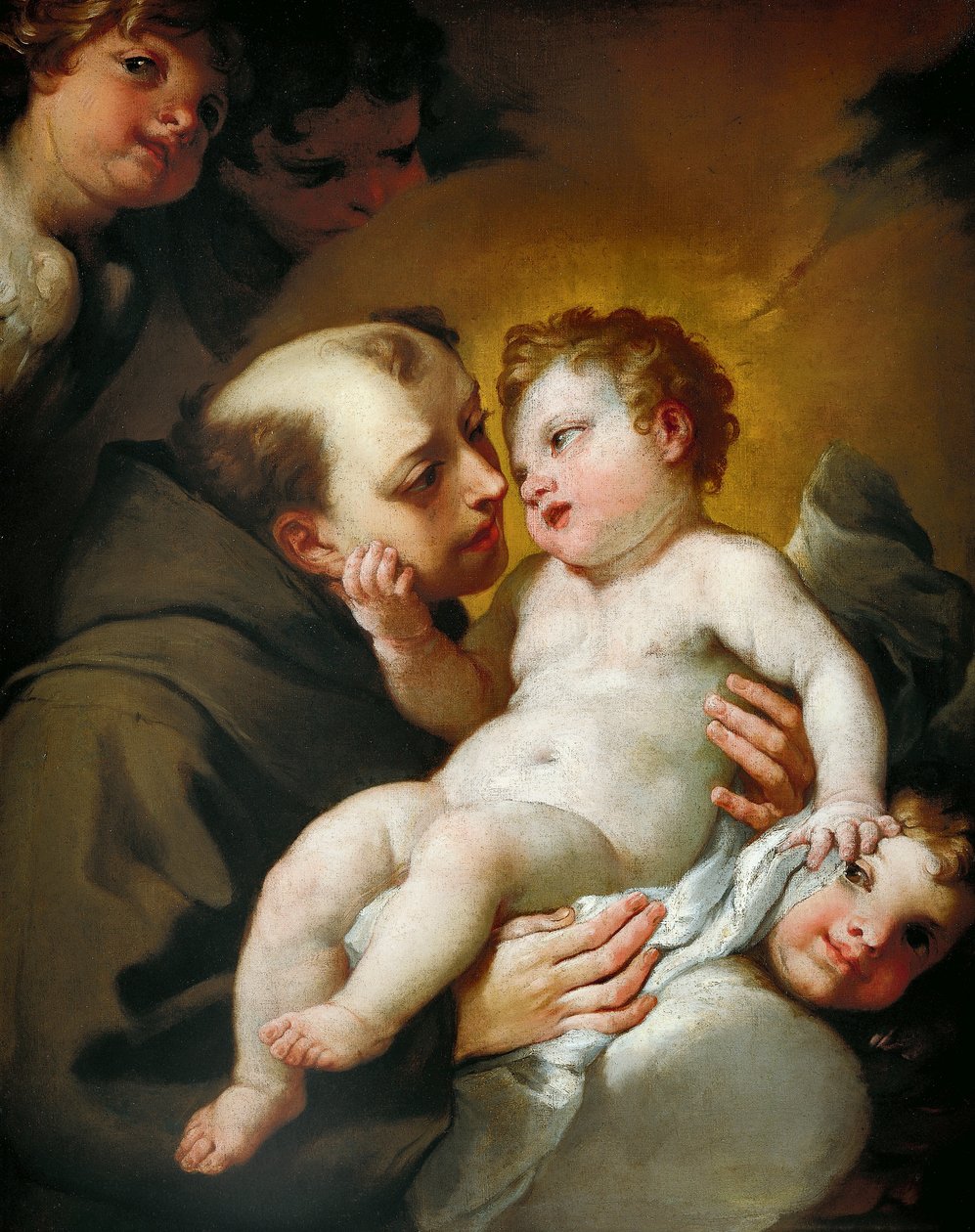 Św. Antoni Padewski z Dzieciątkiem Jezus, Andrea Lanzani (1641-1712), olej na płótnie, 92x78 cm autorstwa Andrea Lanzani