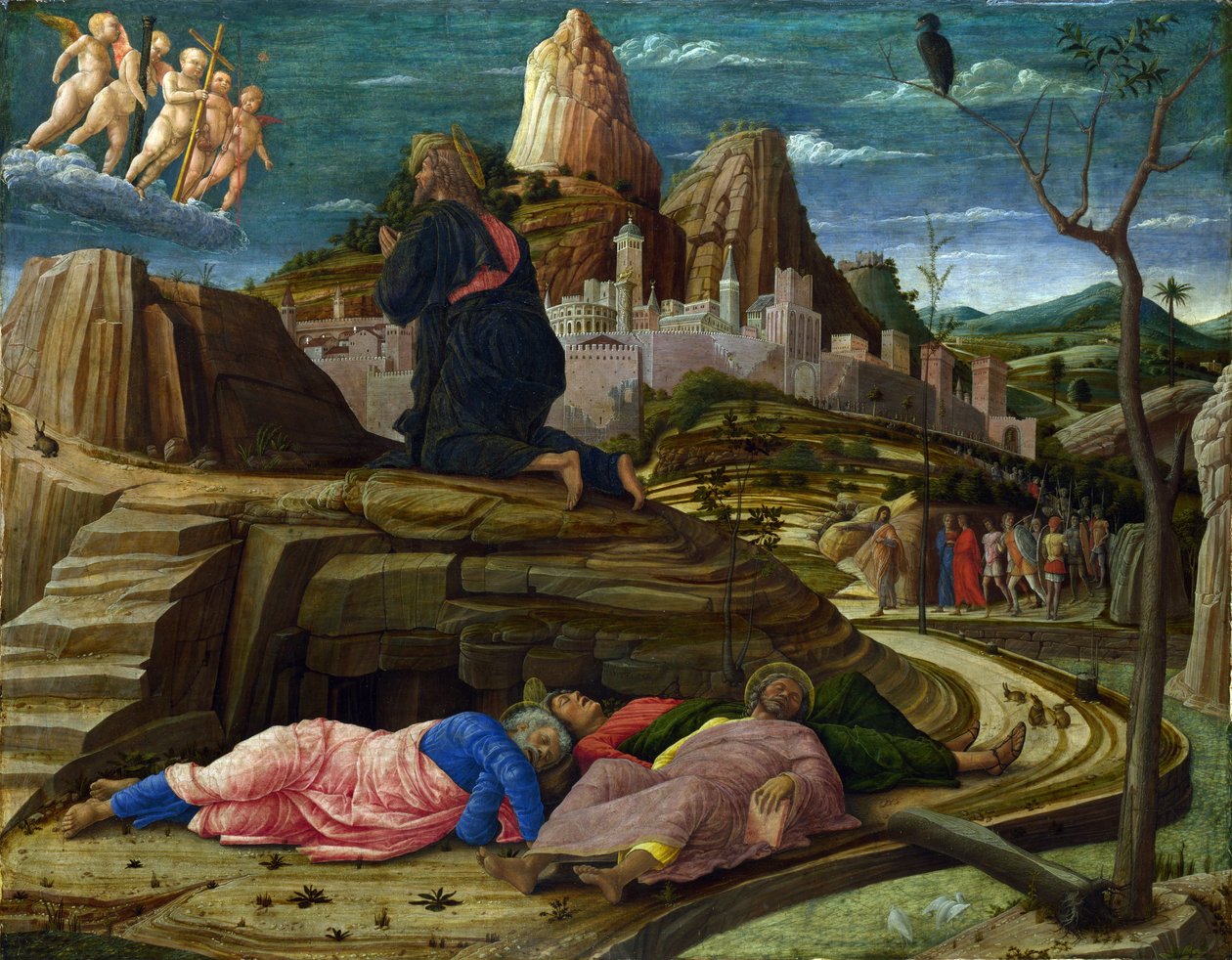 Agonia w ogrodzie, ok. 1460 (tempera na panelu) autorstwa Andrea Mantegna