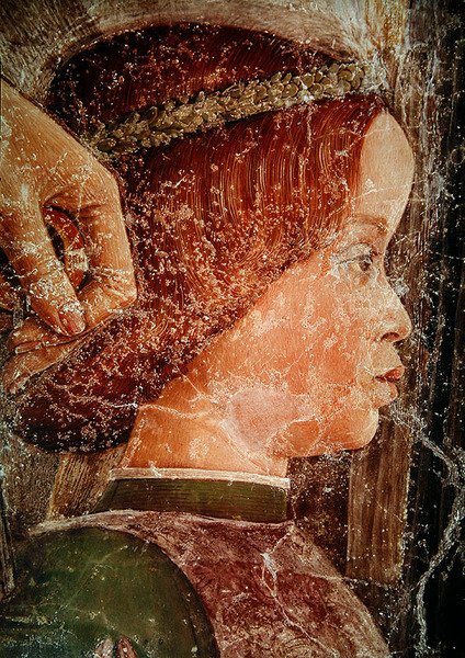 Przybycie kardynała Francesco Gonzagi, fragment jednego z jego młodszych braci, ok. 1465-74 (detal z 78454) autorstwa Andrea Mantegna