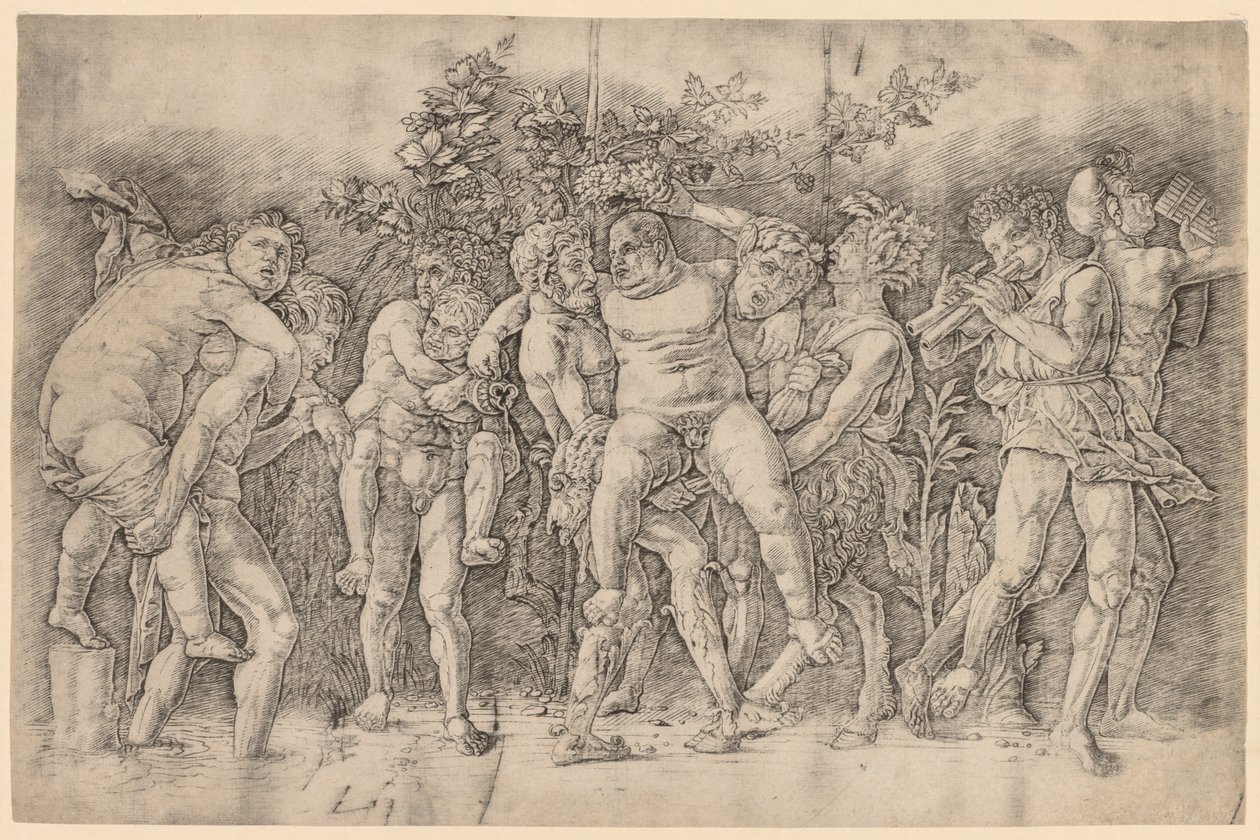 Bachanalia z Silenus autorstwa Andrea Mantegna