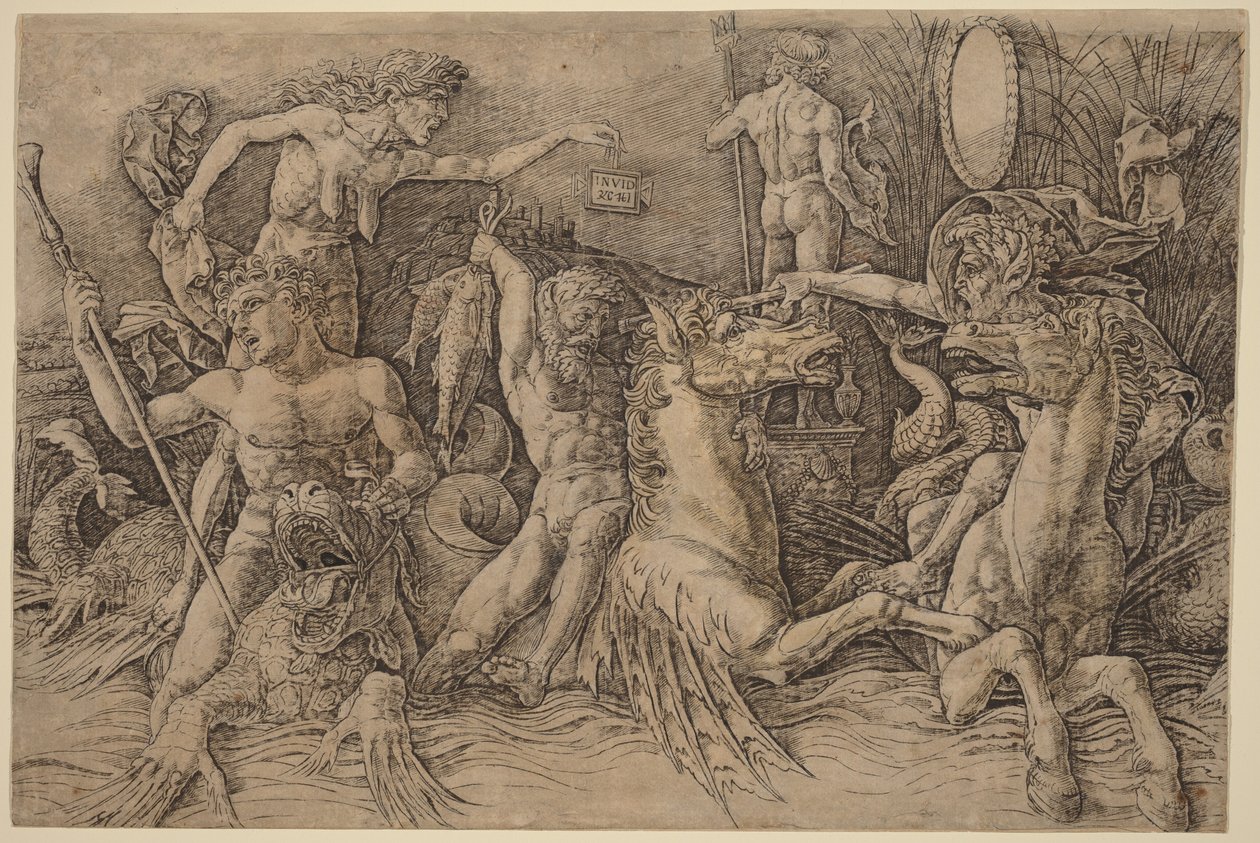 Bitwa bogów morza [lewa połowa] autorstwa Andrea Mantegna