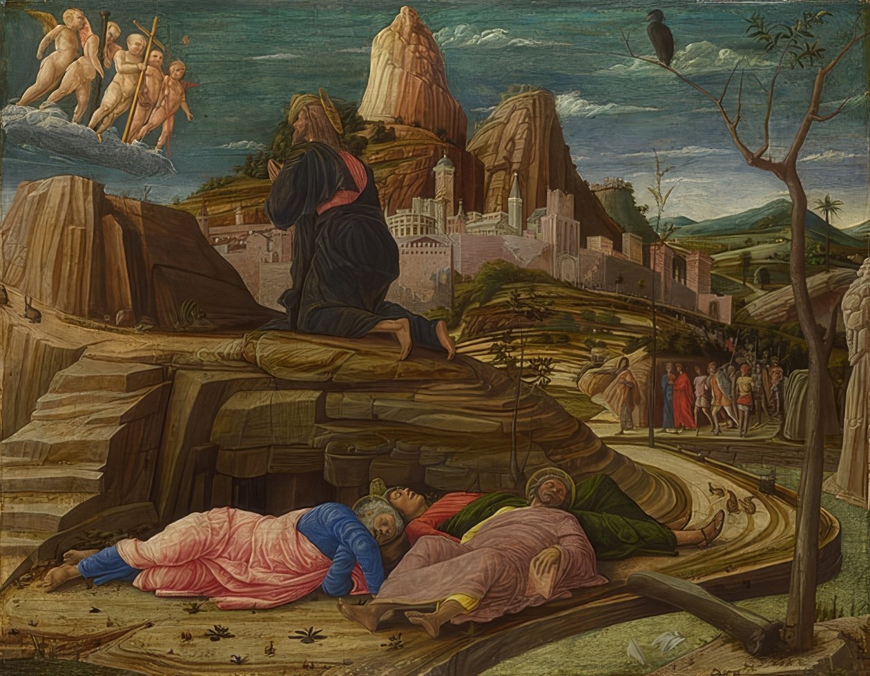 Chrystus na Górze Oliwnej. Około 1458-60 autorstwa Andrea Mantegna