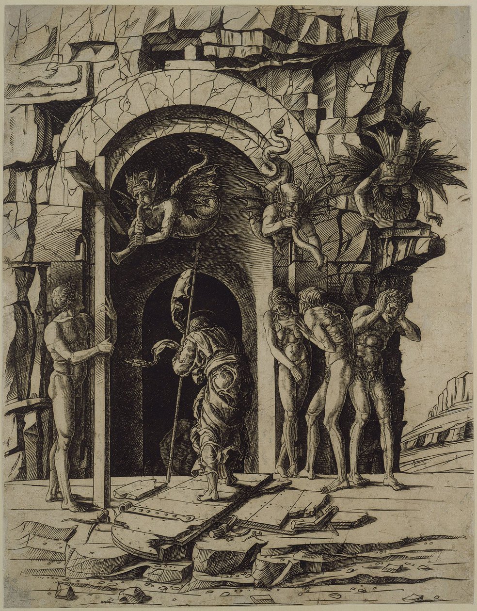 Chrystus w otchłani autorstwa Andrea Mantegna