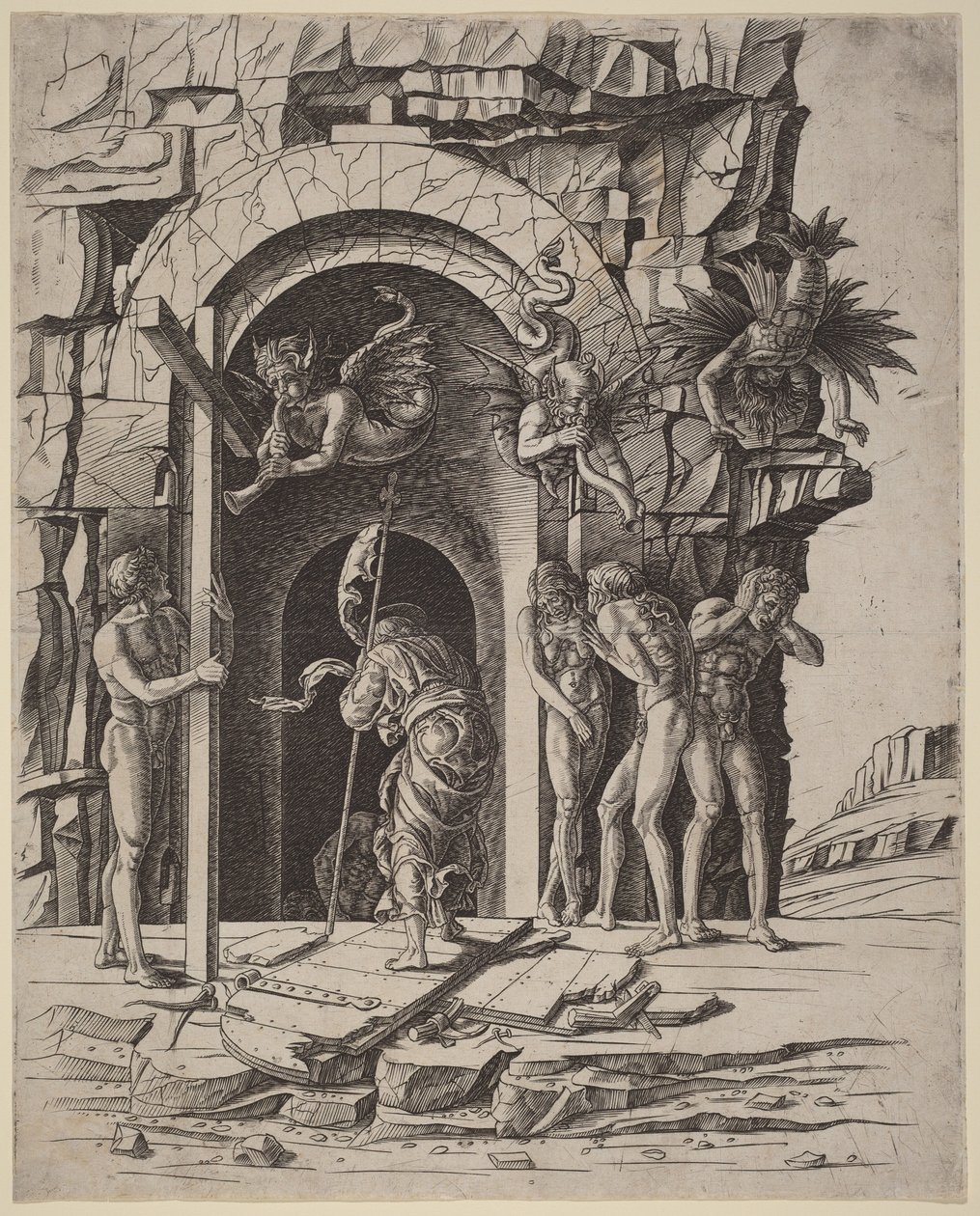 Zstąpienie do otchłani autorstwa Andrea Mantegna