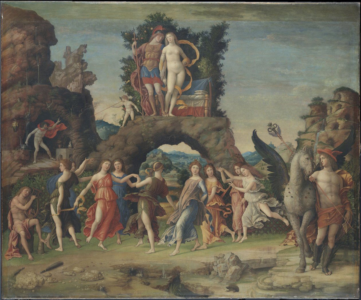Niemiecki: Der Parnaß, Detail Parnassus autorstwa Andrea Mantegna
