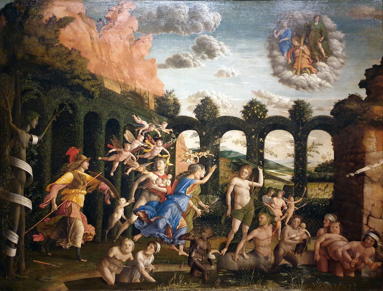 Der Sieg der Tugend Minerva wypędzający wady z ogrodu cnoty autorstwa Andrea Mantegna