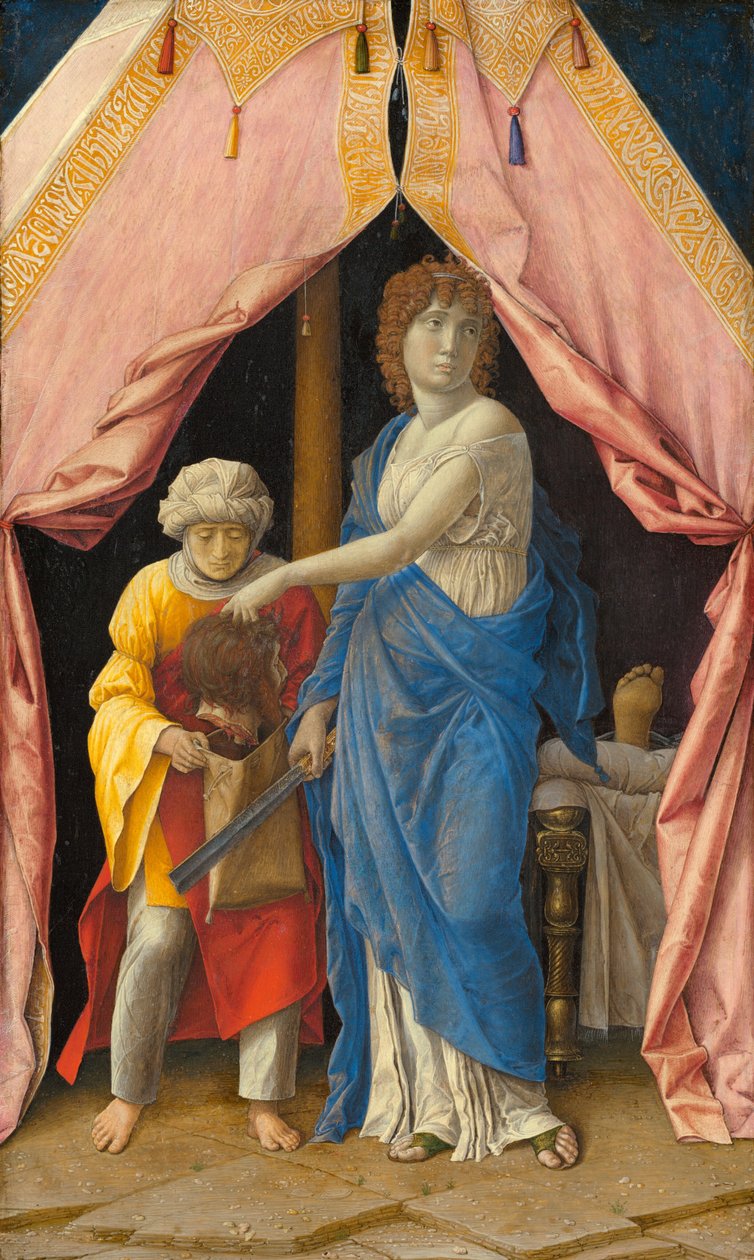 Judyta z głową Holofernesa, ok. 1495-1500 (tempera na desce topolowej) autorstwa Andrea Mantegna