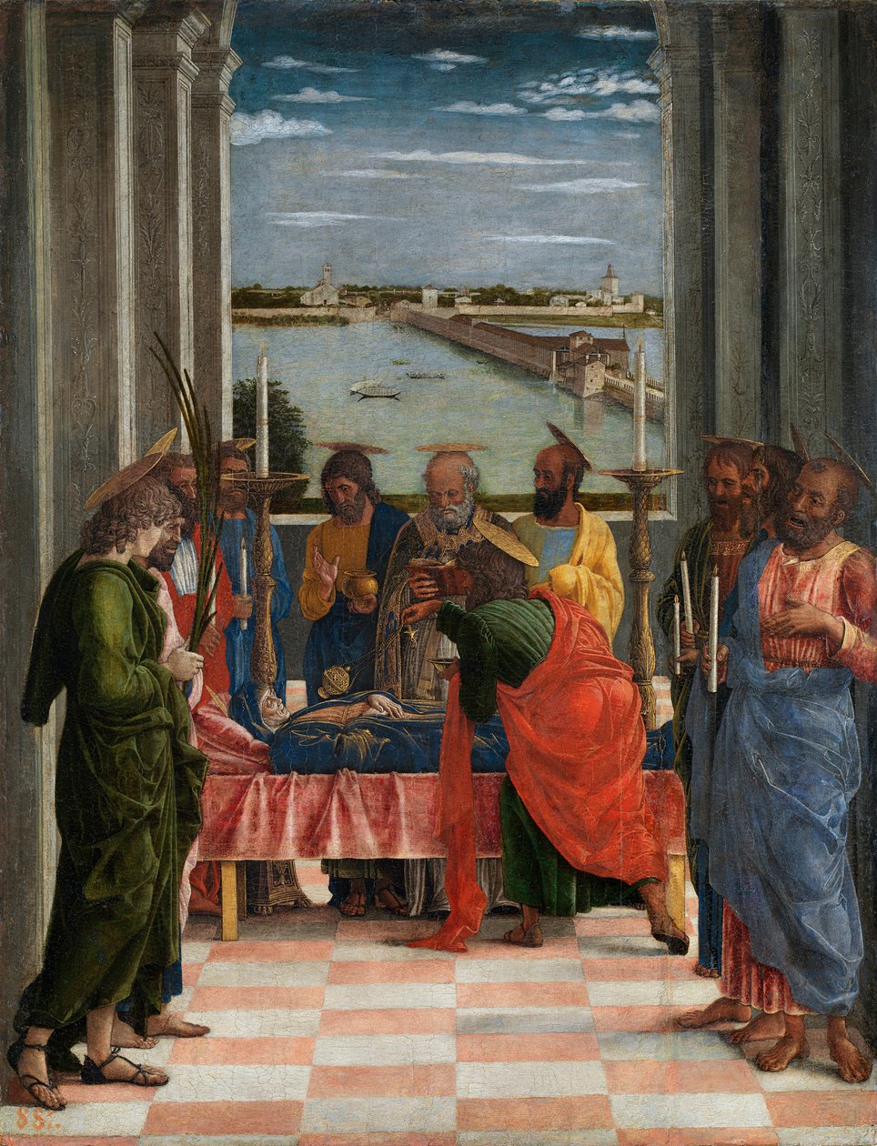 La mort de la vierge - Śmierć Dziewicy - Mantegna, Andrea (1431-1506) - ca 1462 - Tempera na panelu - 54,5x42 - Museo del Prado, Madryt autorstwa Andrea Mantegna