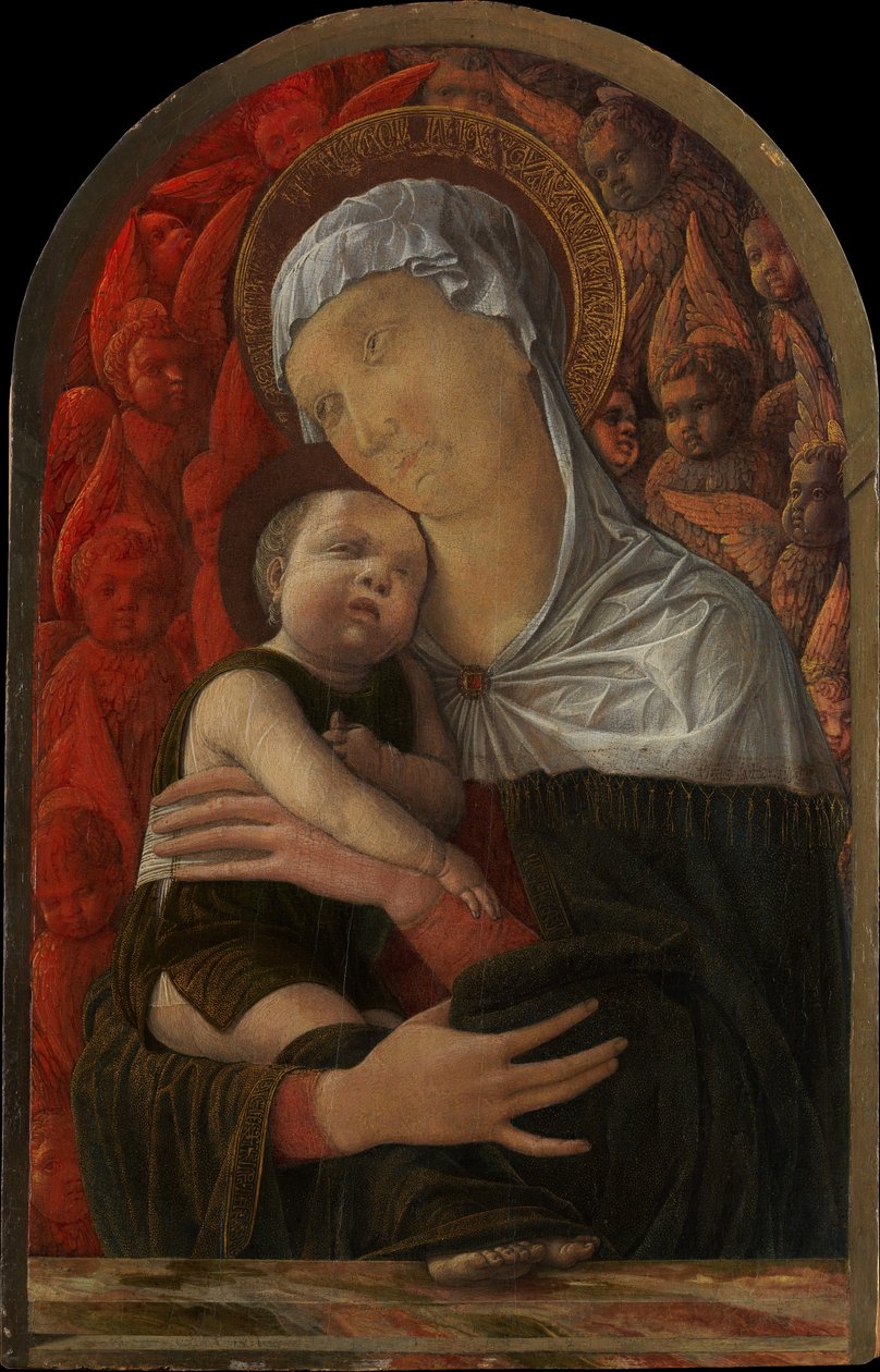 Madonna z Dzieciątkiem z Serafinami i Cherubinami, ca. 1454. autorstwa Andrea Mantegna