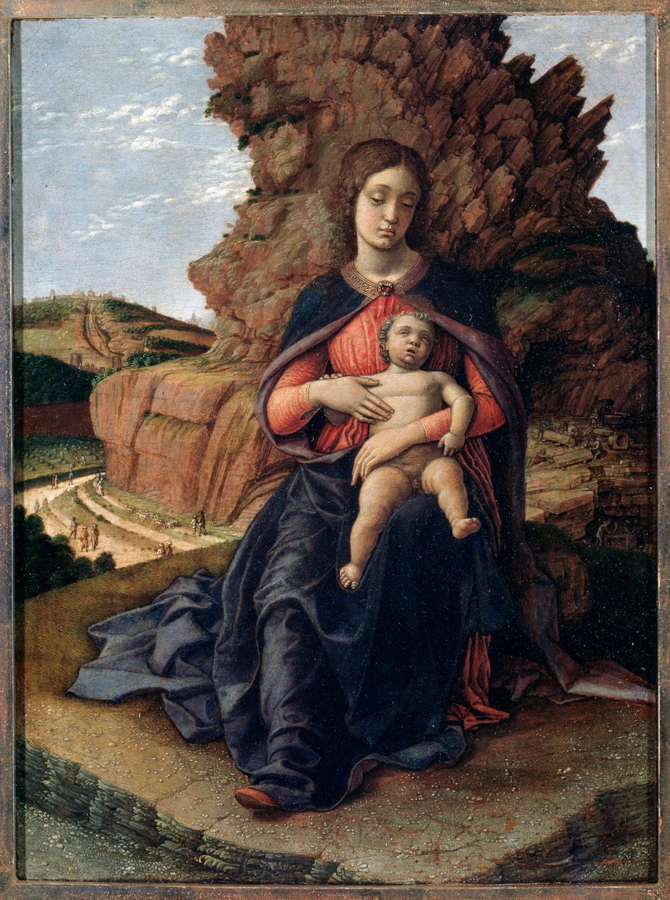 Madonna of the Caves - tempera na panelu autorstwa Andrea Mantegna