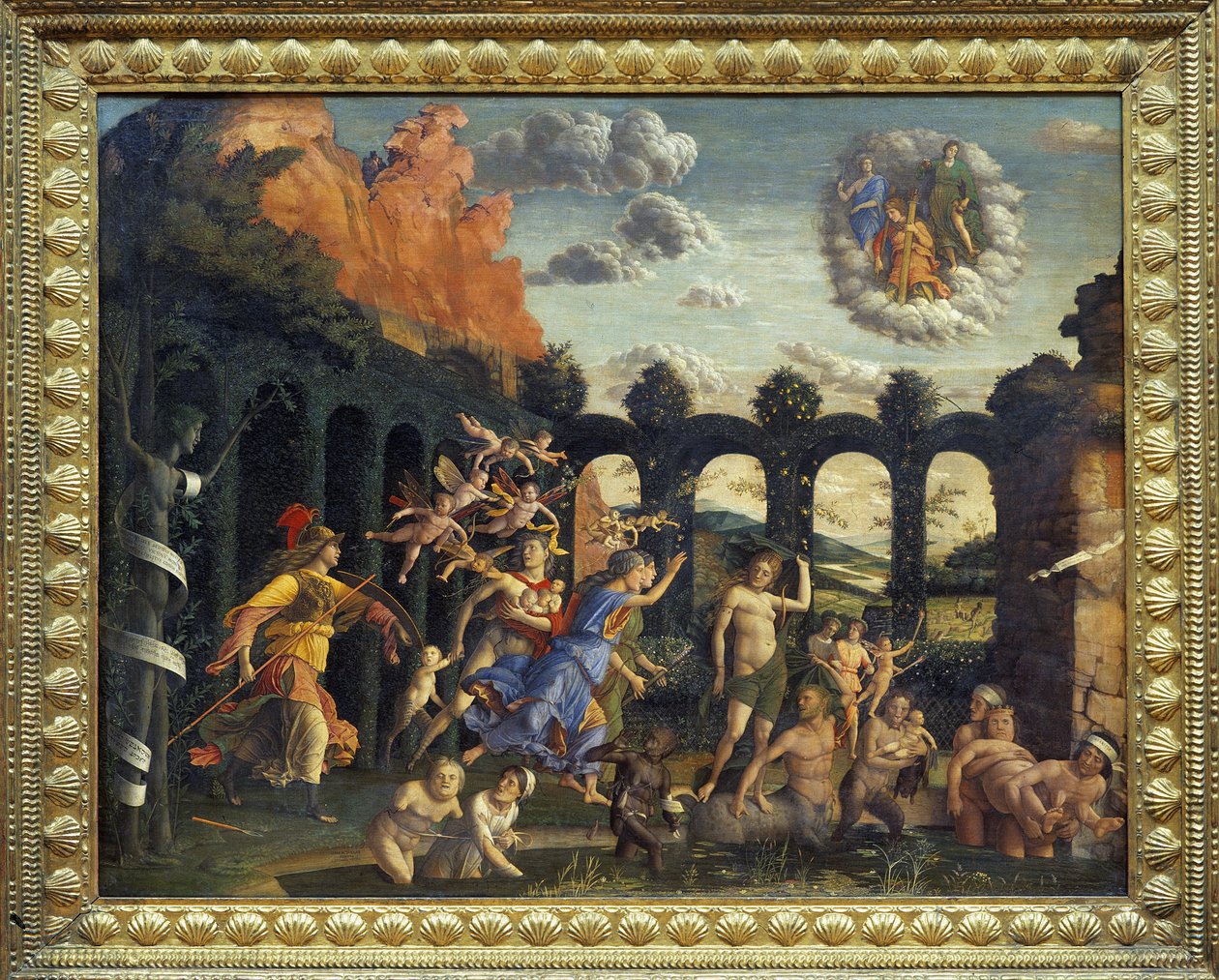 Minerwa ścigająca występki ogrodu cnót - Andrea Mantegna, ok. 1497, Luwr, Paryż. autorstwa Andrea Mantegna