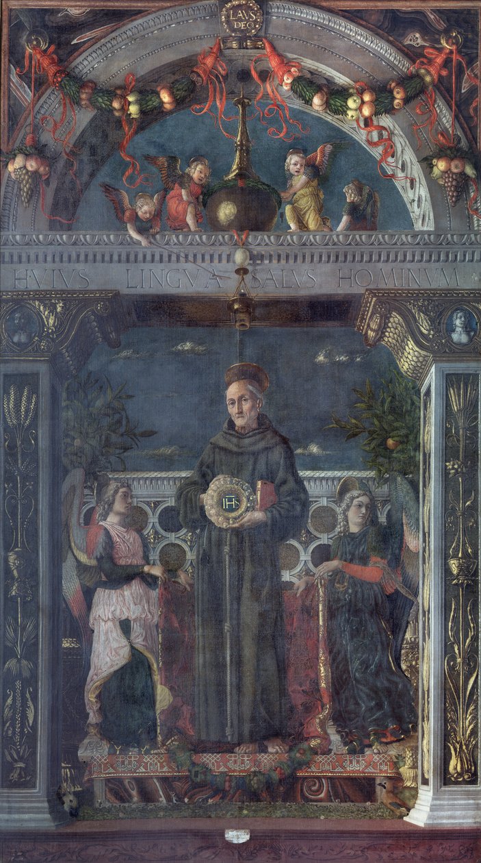 Św. Bernardyn ze Sieny z Aniołami autorstwa Andrea Mantegna
