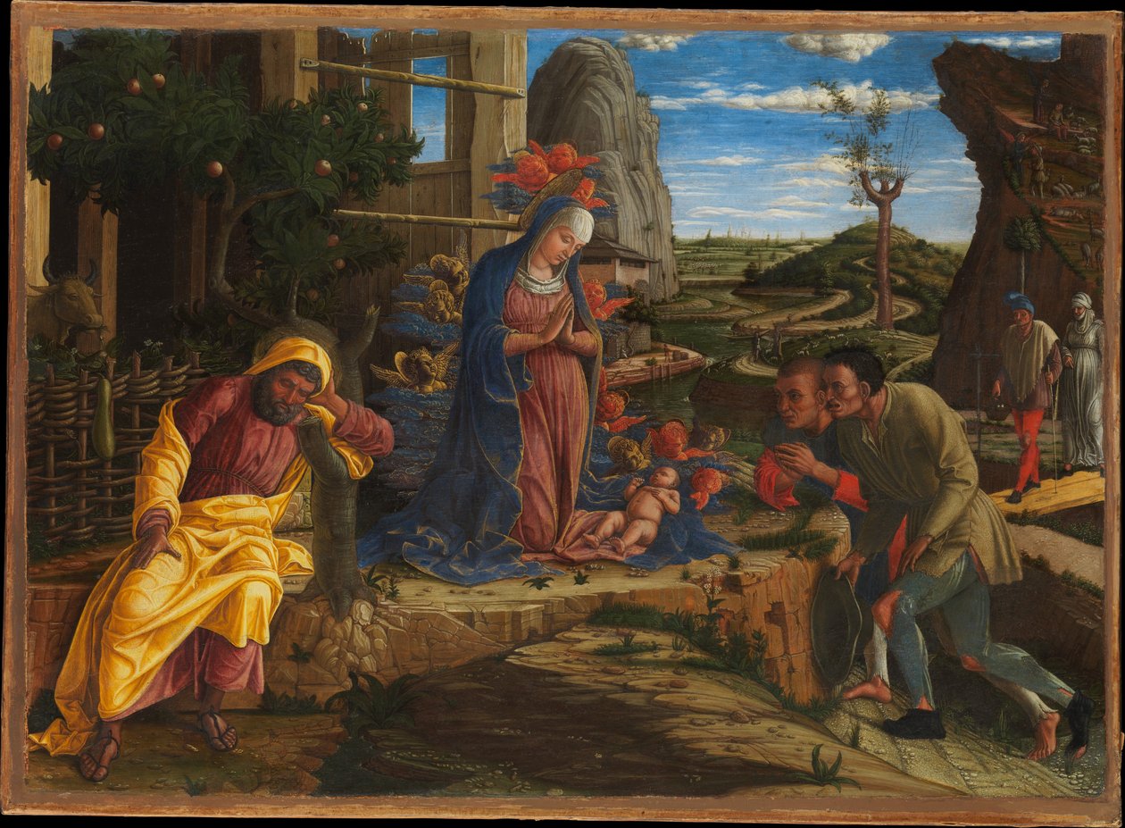 Pokłon pasterzy autorstwa Andrea Mantegna