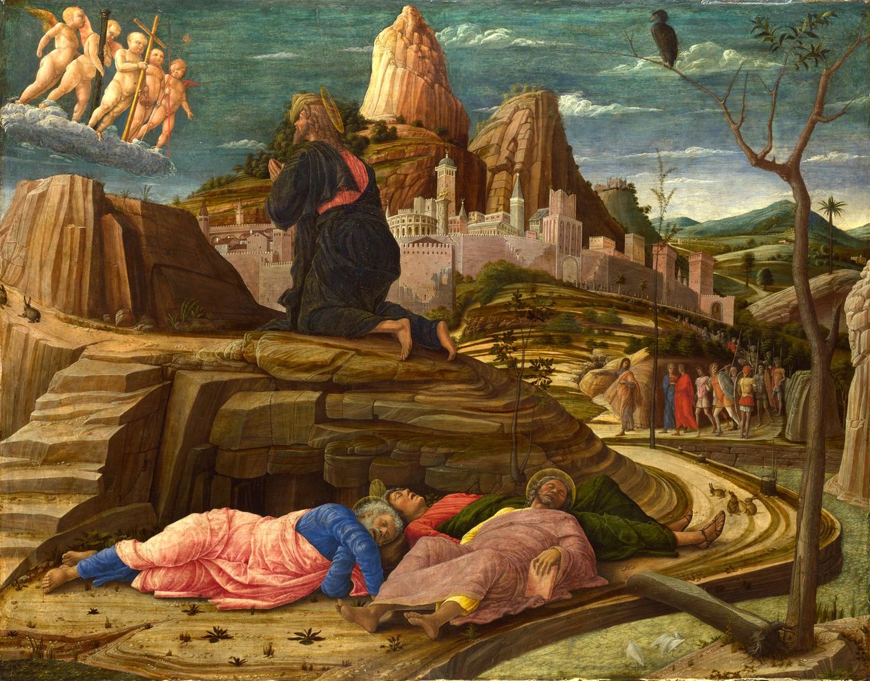 Agonia w ogrodzie Getsemane autorstwa Andrea Mantegna