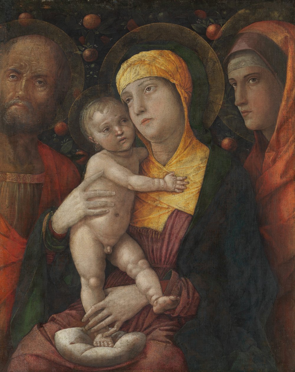 Święta Rodzina ze św. Marią Magdaleną, ok. 1495-1500 (tempera na płótnie) autorstwa Andrea Mantegna