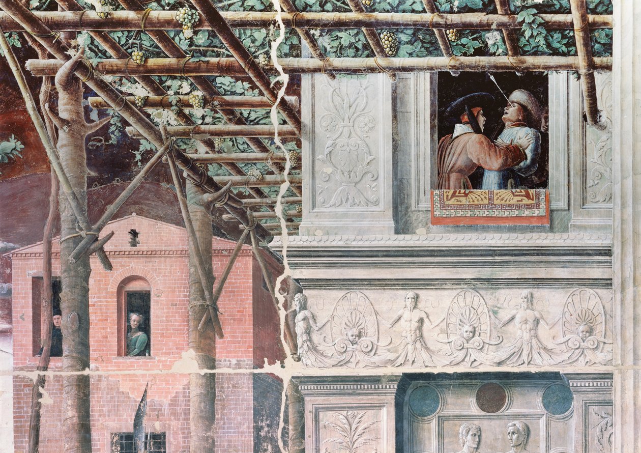 Męczeństwo św. Krzysztofa, ok. 1450-56 (fresk) autorstwa Andrea Mantegna