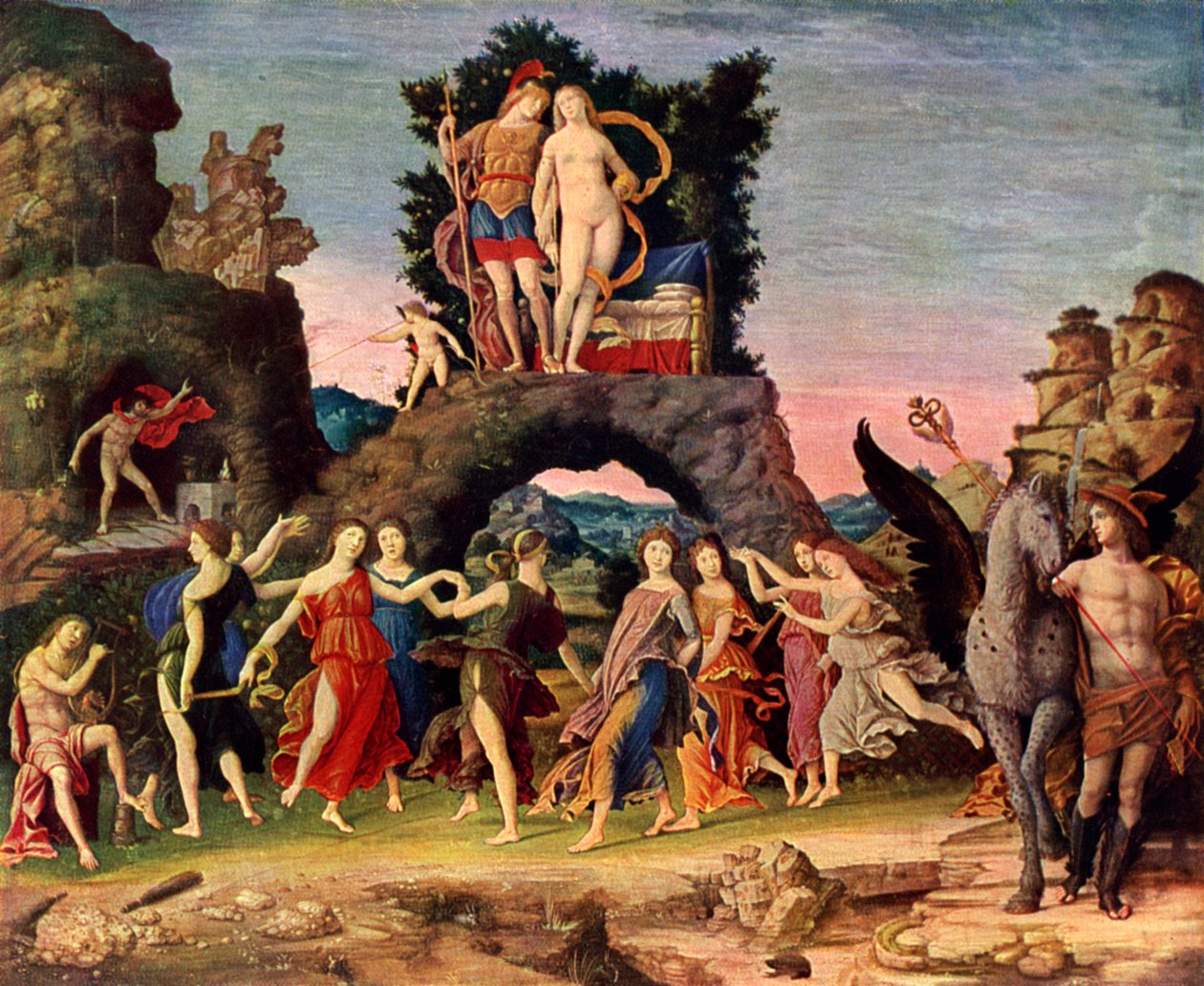 Parnas: Mars i Wenus, 1497, 1929 autorstwa Andrea Mantegna