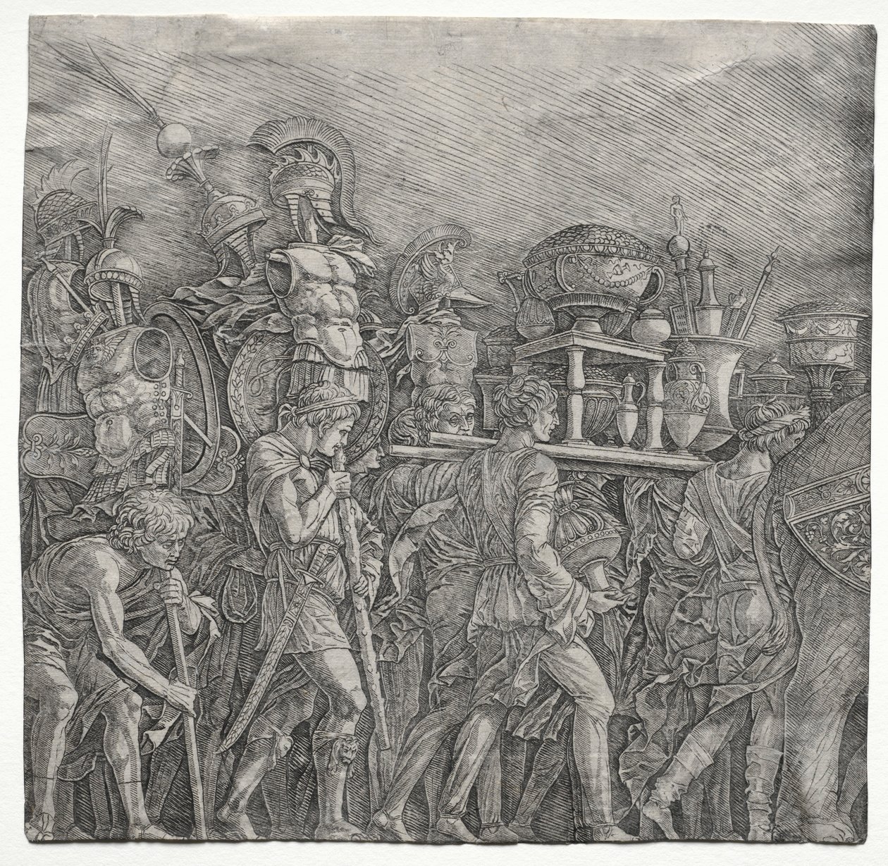 Triumfy Cezara: nosiciele gorsetu, c. 1495. autorstwa Andrea Mantegna