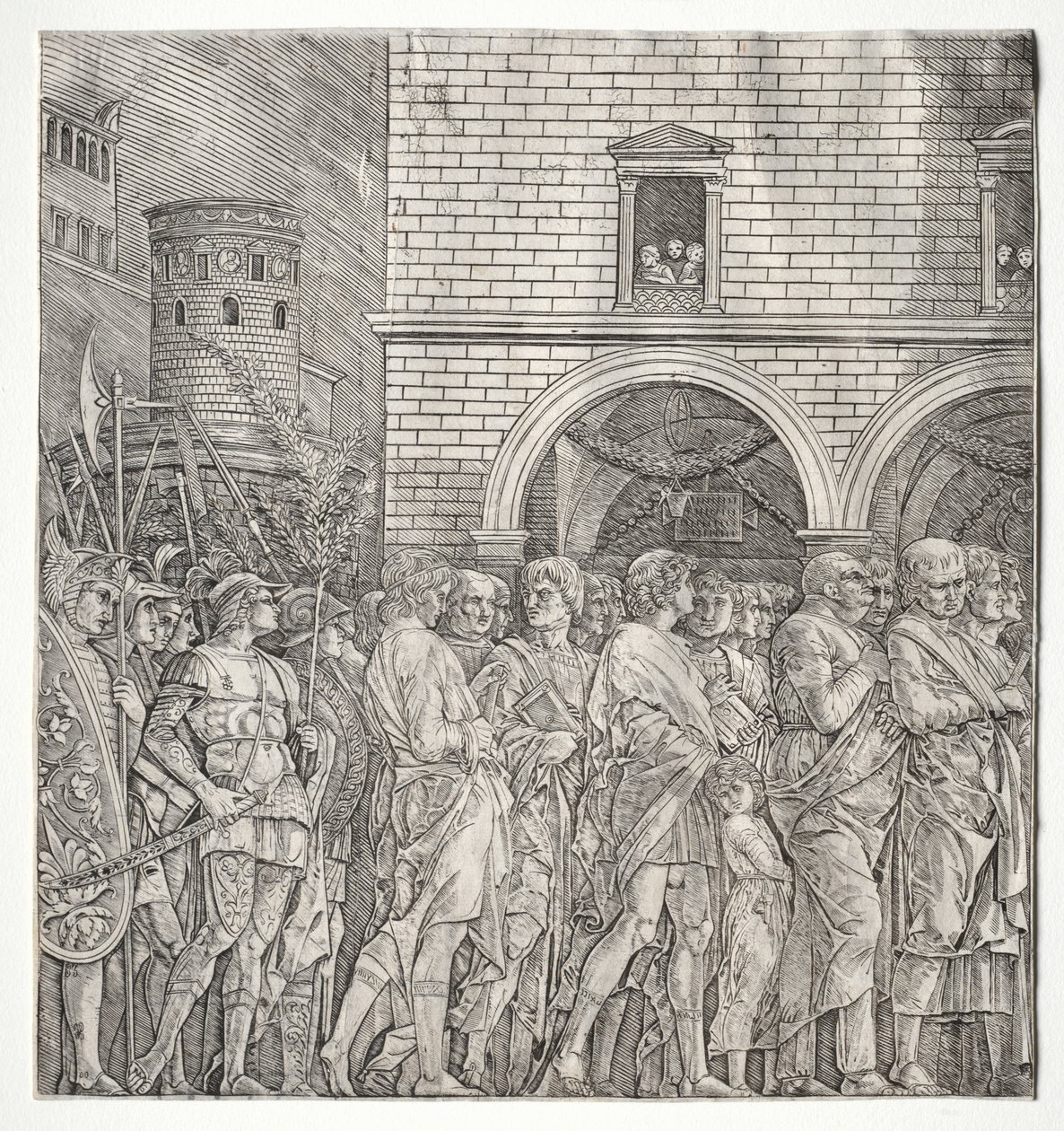 Triumfy Cezara: Senatorowie, 1400. autorstwa Andrea Mantegna
