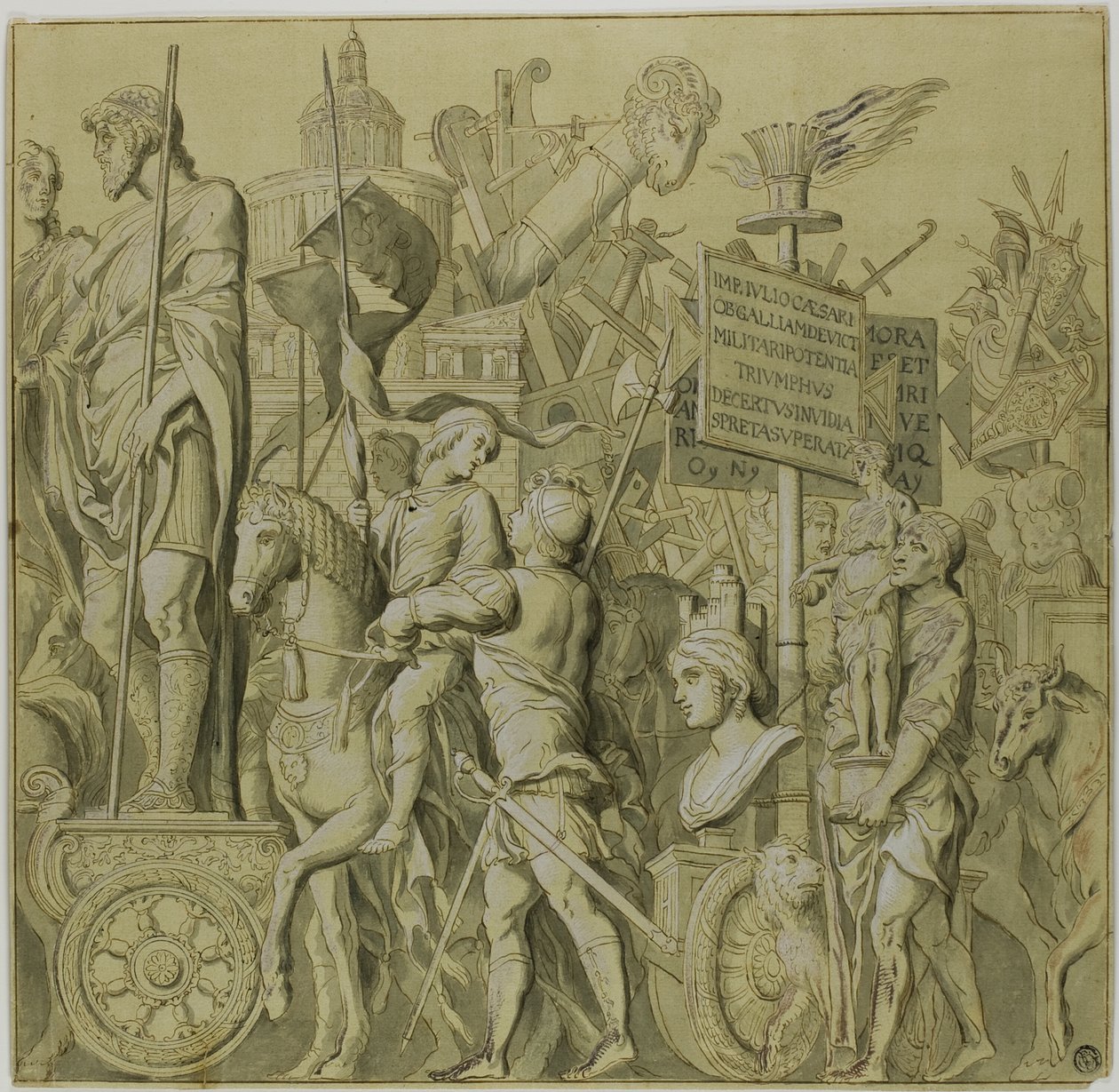 Triumfy Juliusza Cezara: Płótno nr II autorstwa Andrea Mantegna