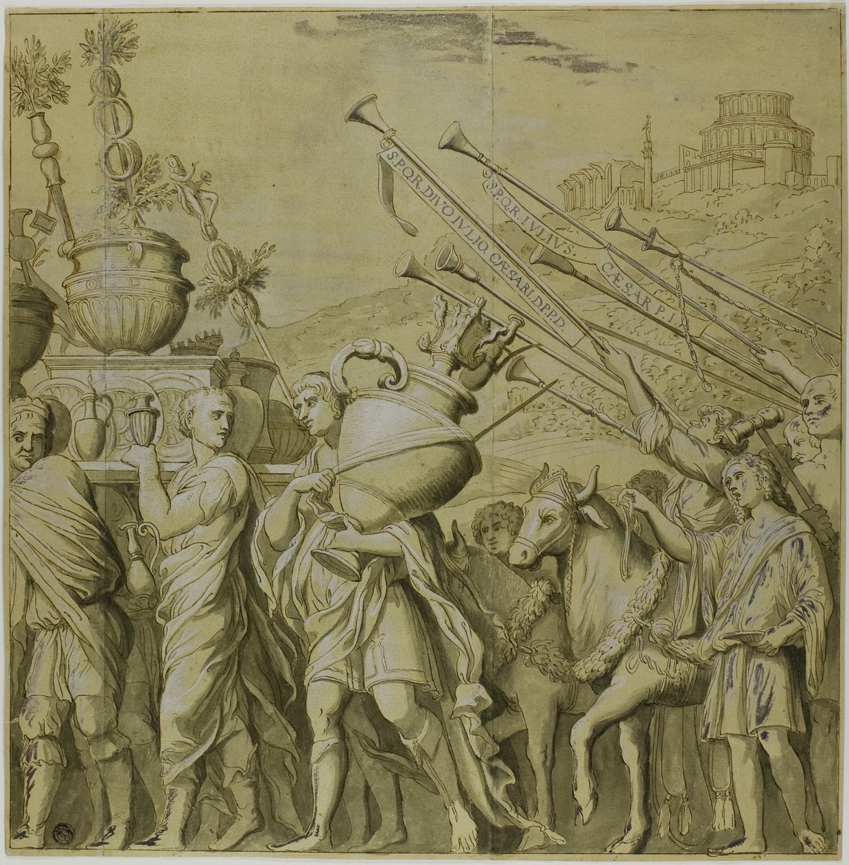 Triumfy Juliusza Cezara: Płótno nr IV autorstwa Andrea Mantegna