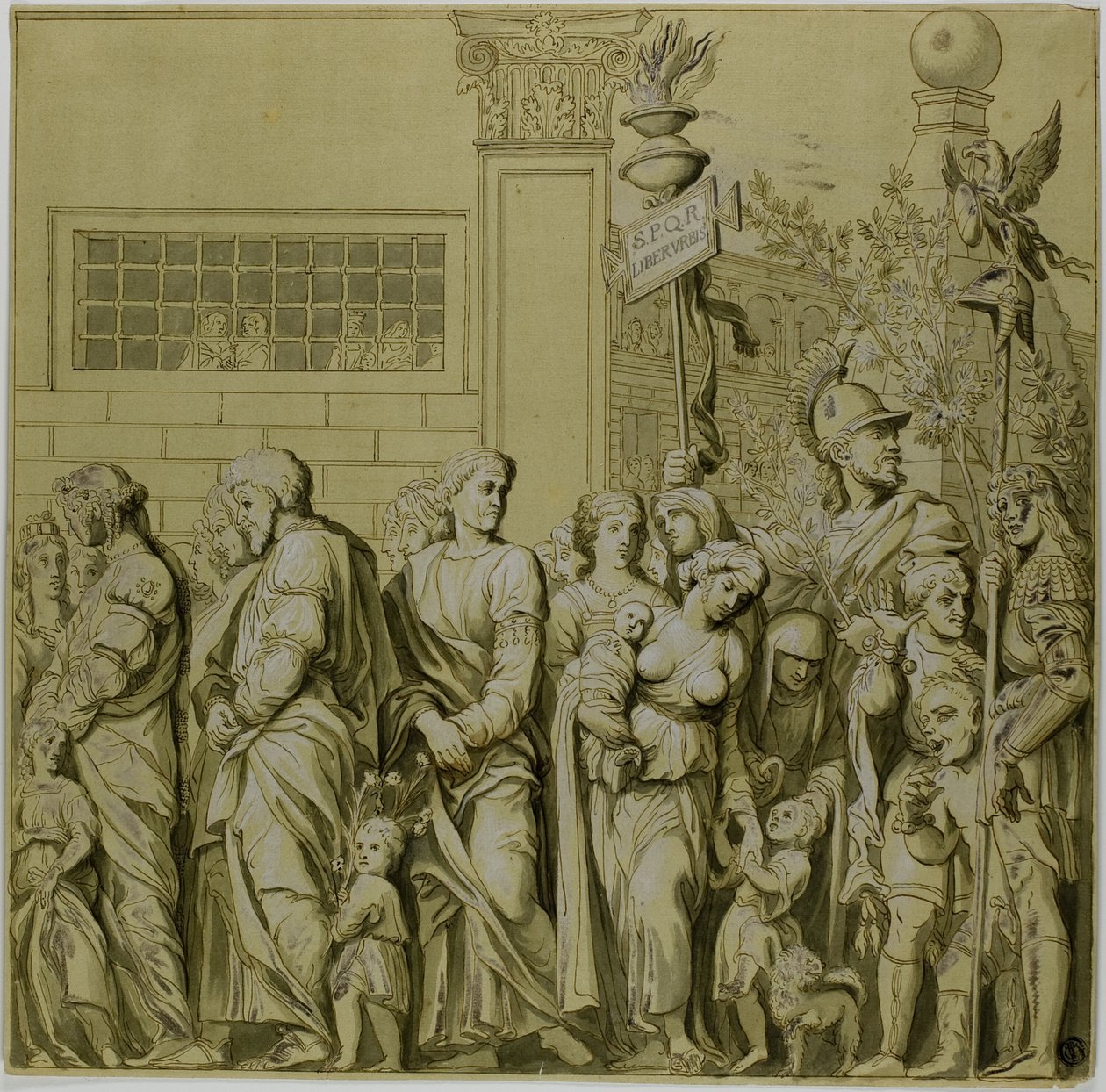 Triumfy Juliusza Cezara: Płótno nr VII autorstwa Andrea Mantegna