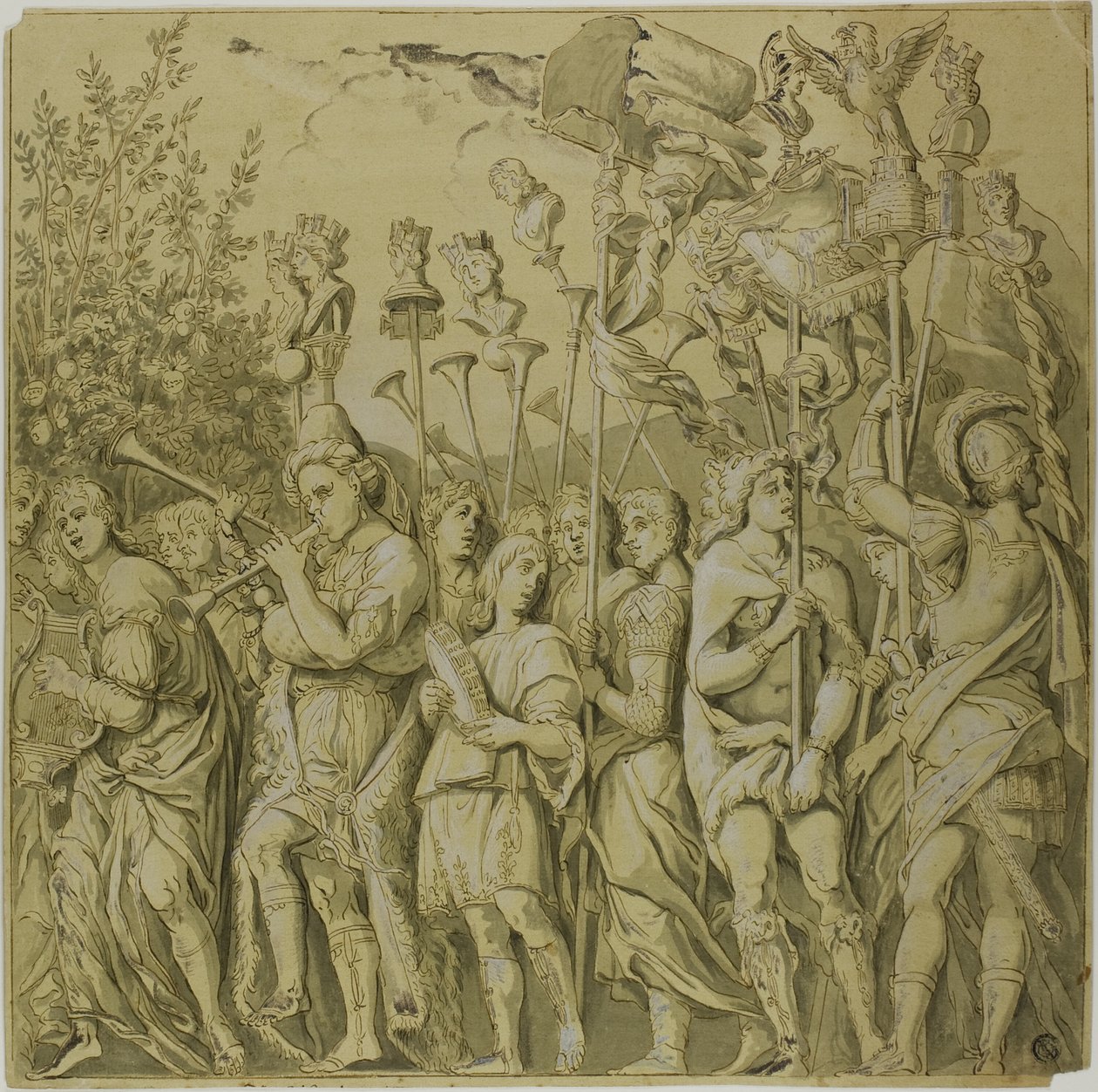 Triumfy Juliusza Cezara: Płótno nr VII autorstwa Andrea Mantegna