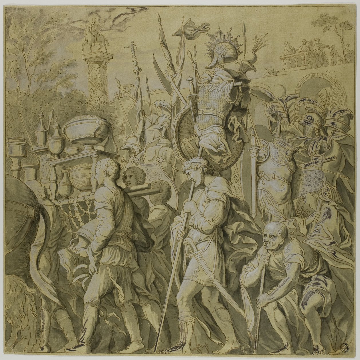 Triumfy Juliusza Cezara: Płótno nr VI autorstwa Andrea Mantegna