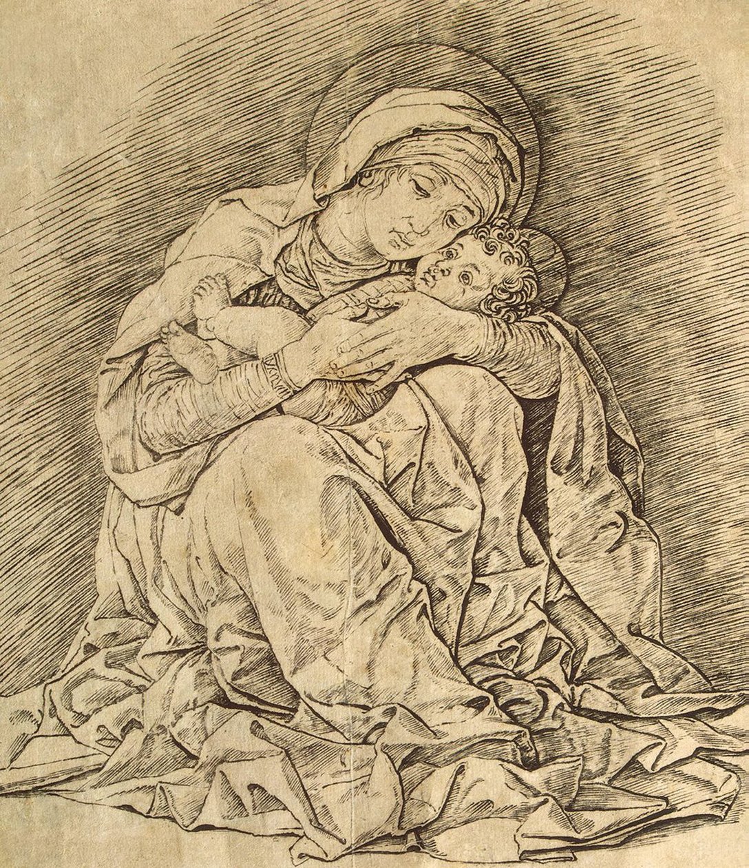 Dziewica i dziecko autorstwa Andrea Mantegna