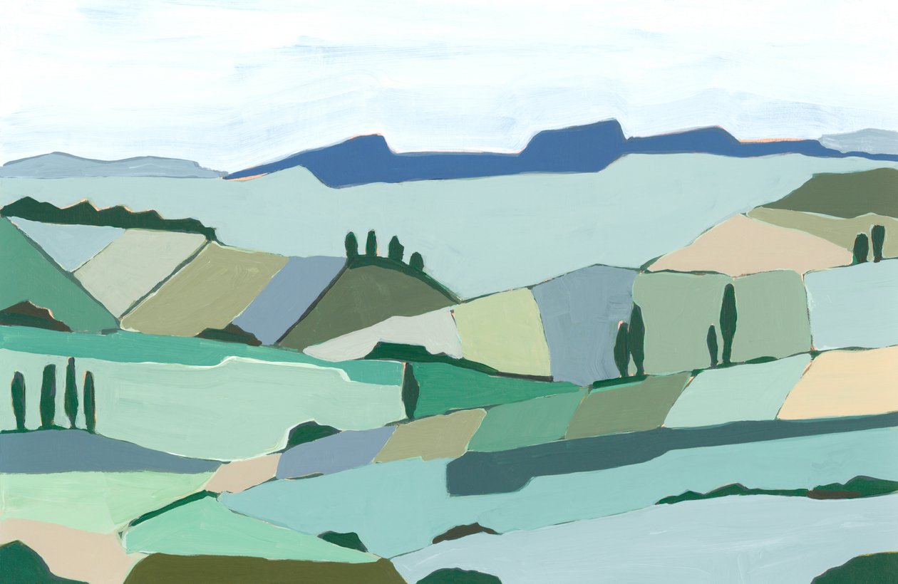 Charmin hills, 2024 (akryl na papierze) autorstwa Andrea Mejia