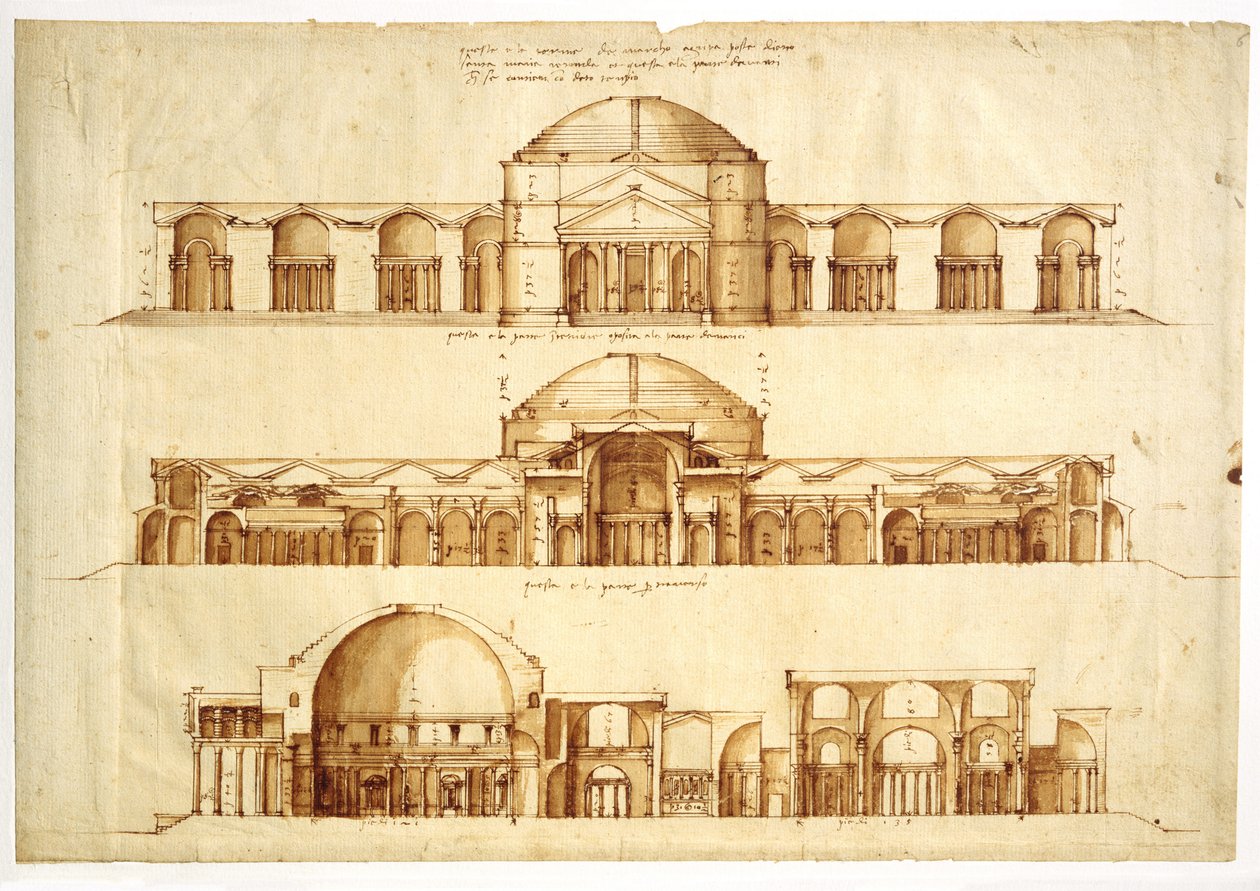 Projekt rekonstrukcji Łazienek Agryppy w Rzymie, ok. 1900 r. 1550 autorstwa Andrea Palladio
