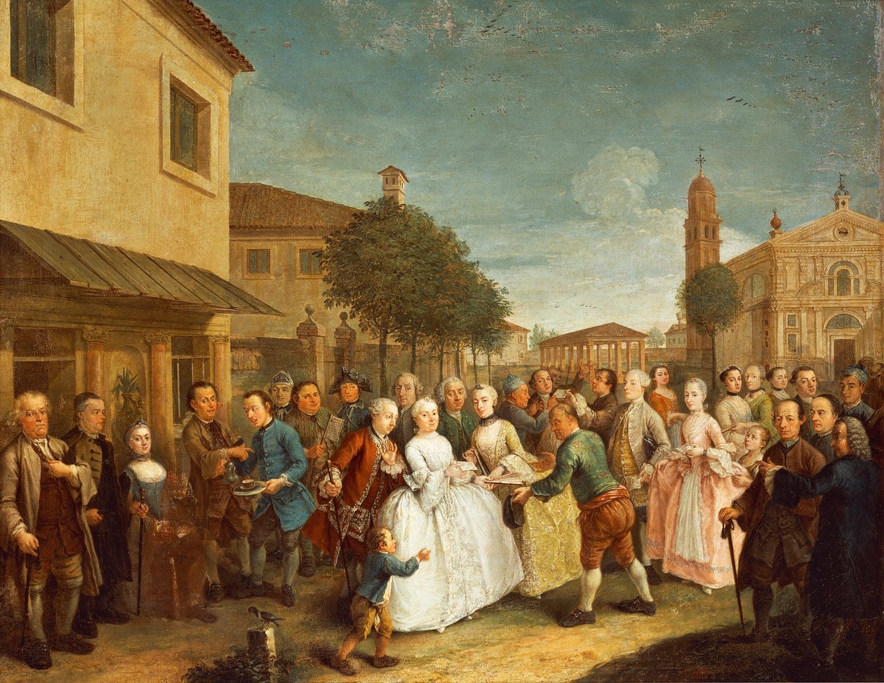 Przyjęcie w Willi Widmann, ok. 1750 (olej na płótnie) autorstwa Andrea Pasto