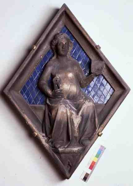 Geometria, płytka reliefowa z Campanile (marmurowa i ceramiczna) autorstwa Andrea Pisano