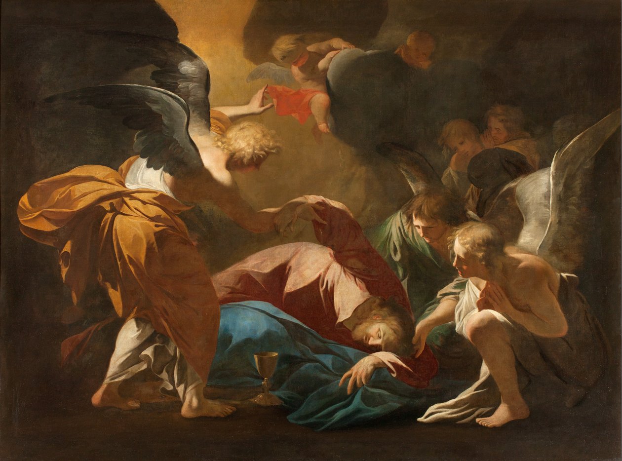 Mediolan, kościół San Francesco da Paola, Andrea Pozzo, Aniołowie wspierają Jezusa w Ogrójcu autorstwa Andrea Pozzo