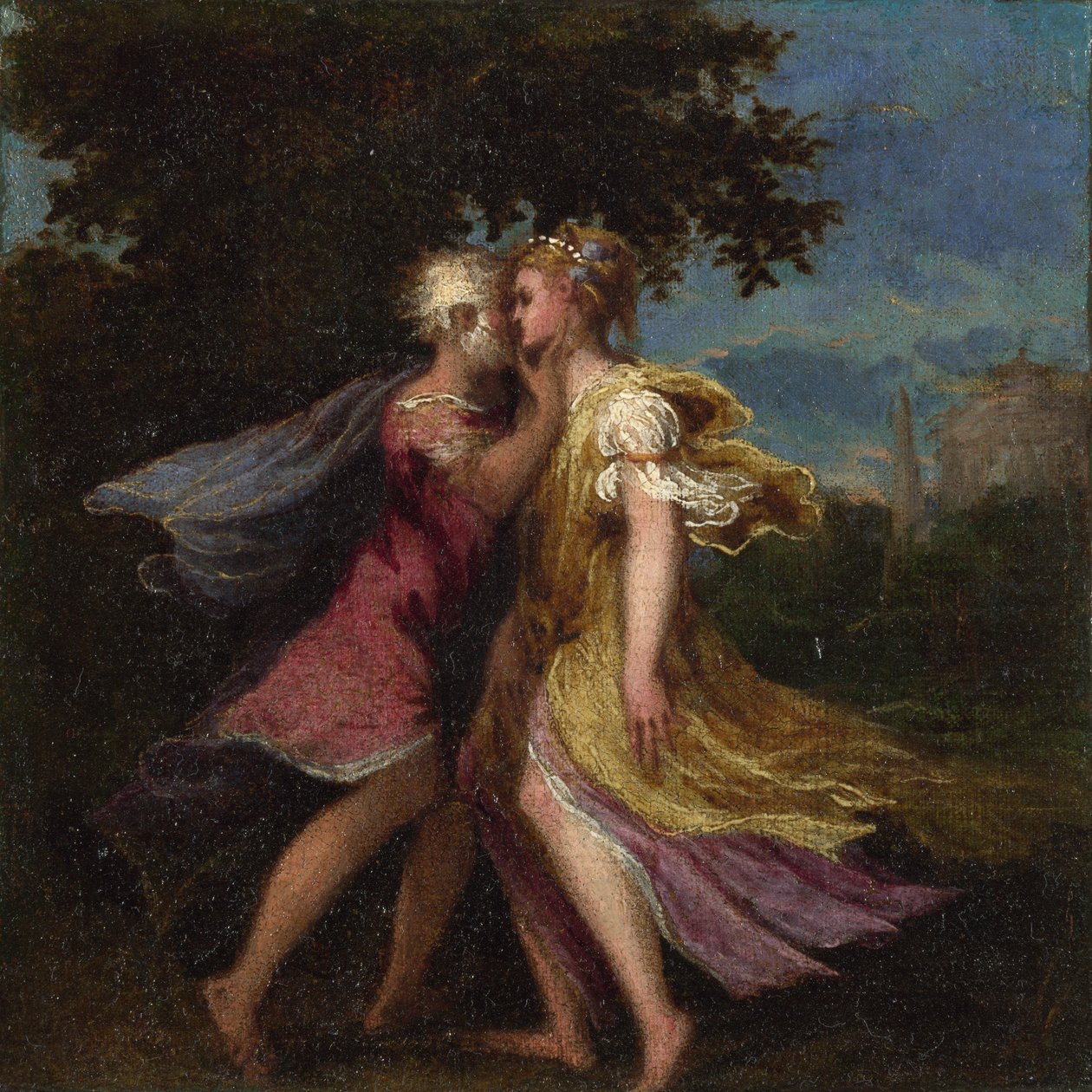 Jowisz uwodzący Kallisto, c. 1550 autorstwa Andrea Schiavone