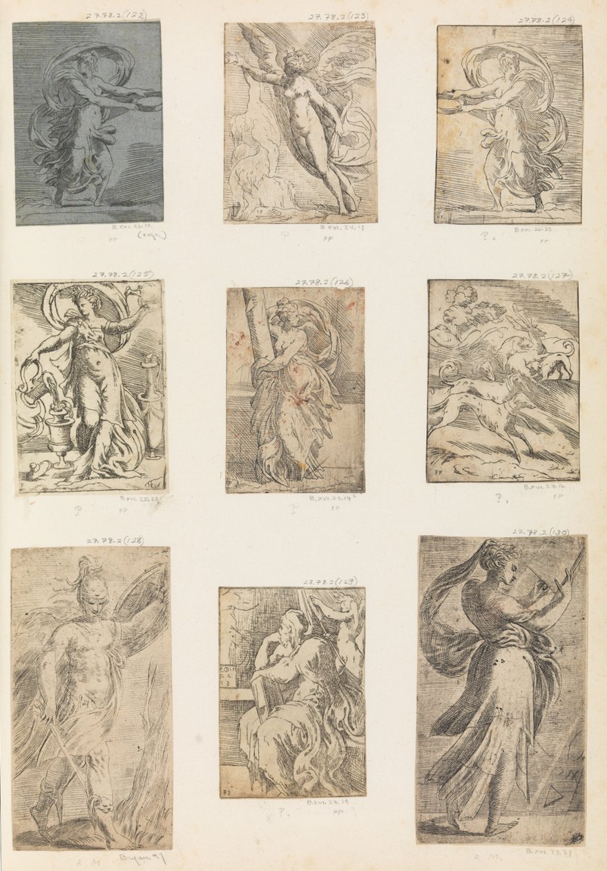 Mars i inne postacie mitologiczne, ca. 1536-38 . autorstwa Andrea Schiavone