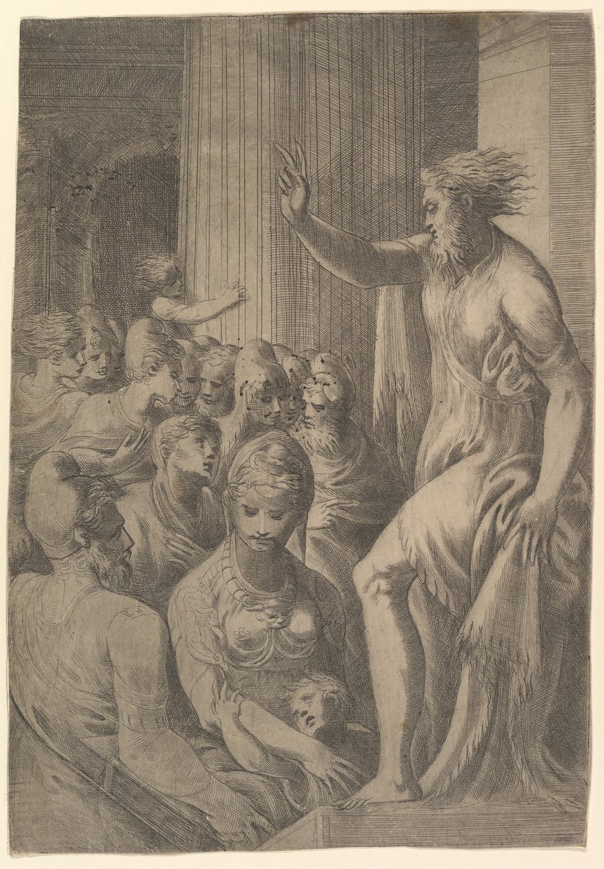 Głoszenie św. Pawła w Atenach, ca. 1548-53. autorstwa Andrea Schiavone
